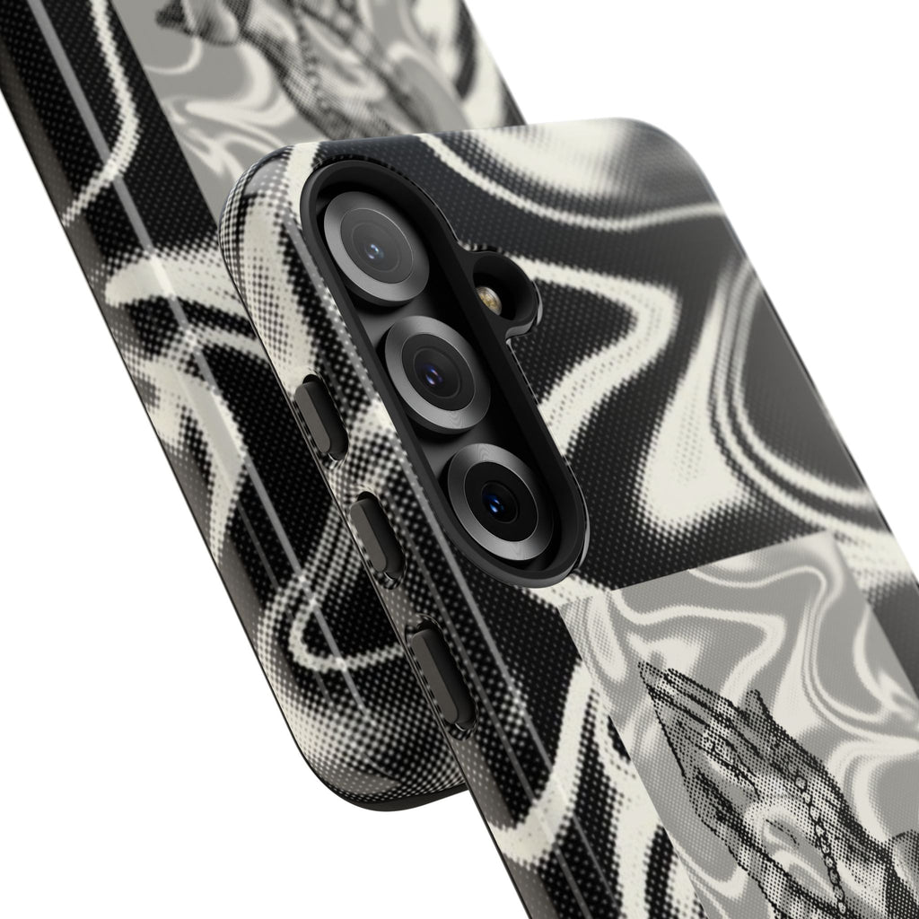 Praying Hands Phone Case – Black White Marble Spiritual Design