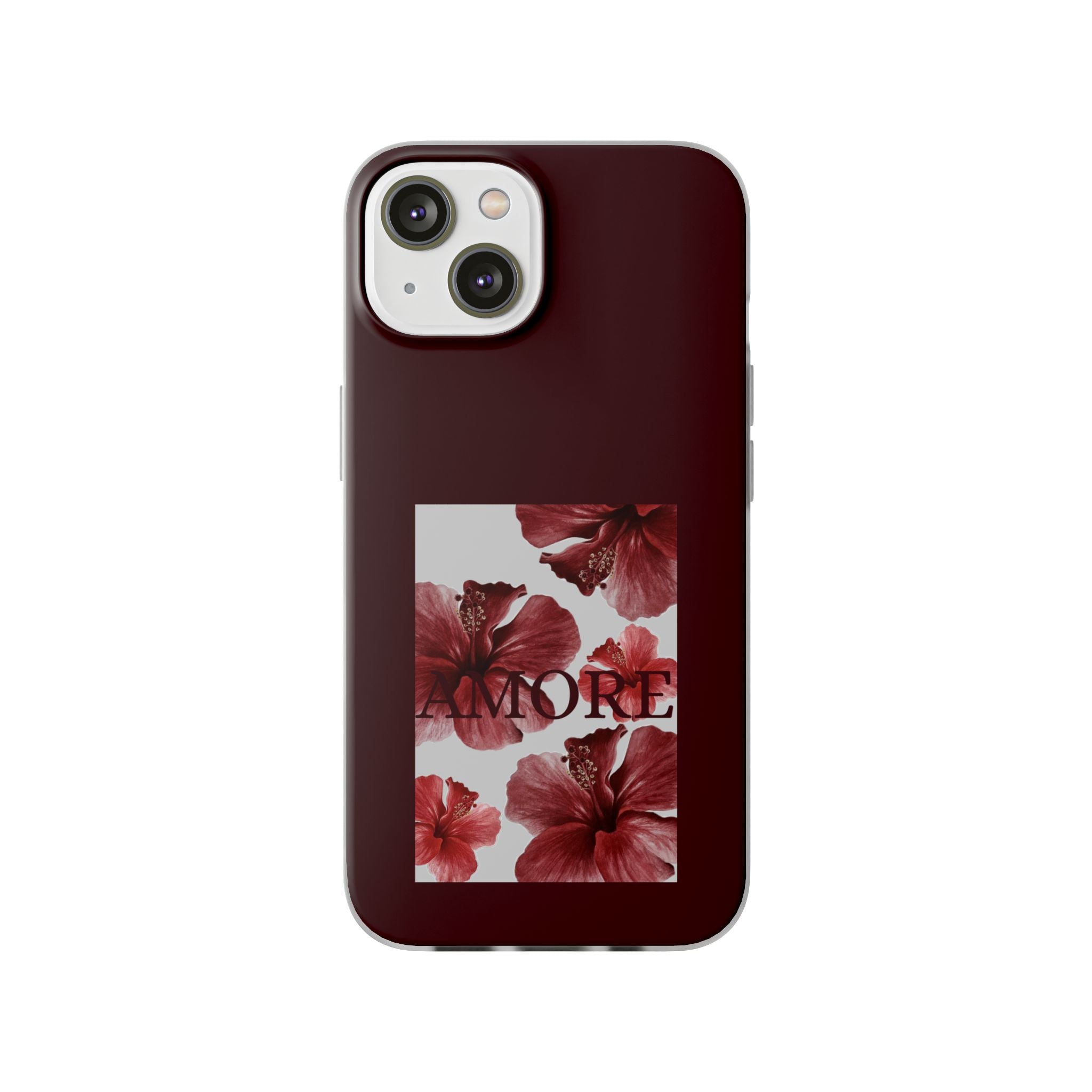 Floral Amore Phone Case — Burgundy Hibiscus Flexible Protection