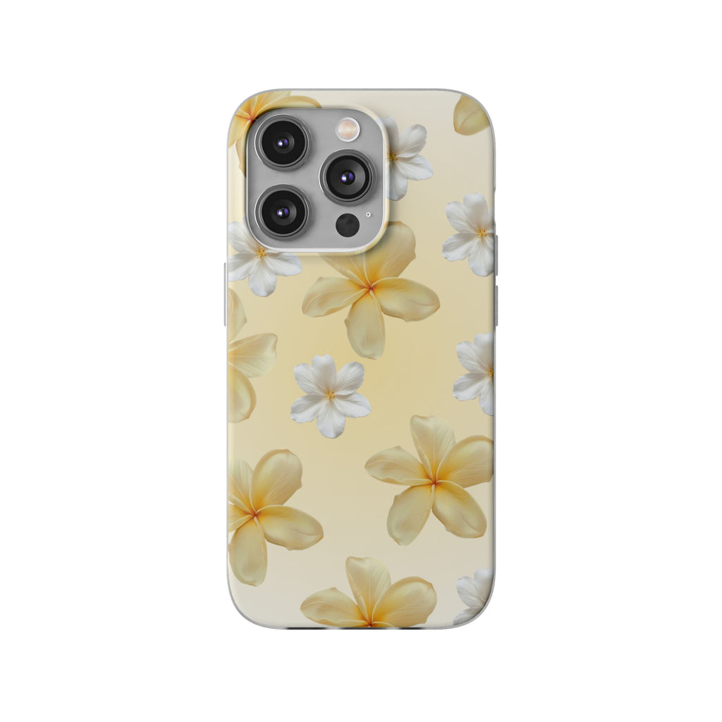 Plumeria Floral Phone Case — Yellow Tropical Flower Protective Case