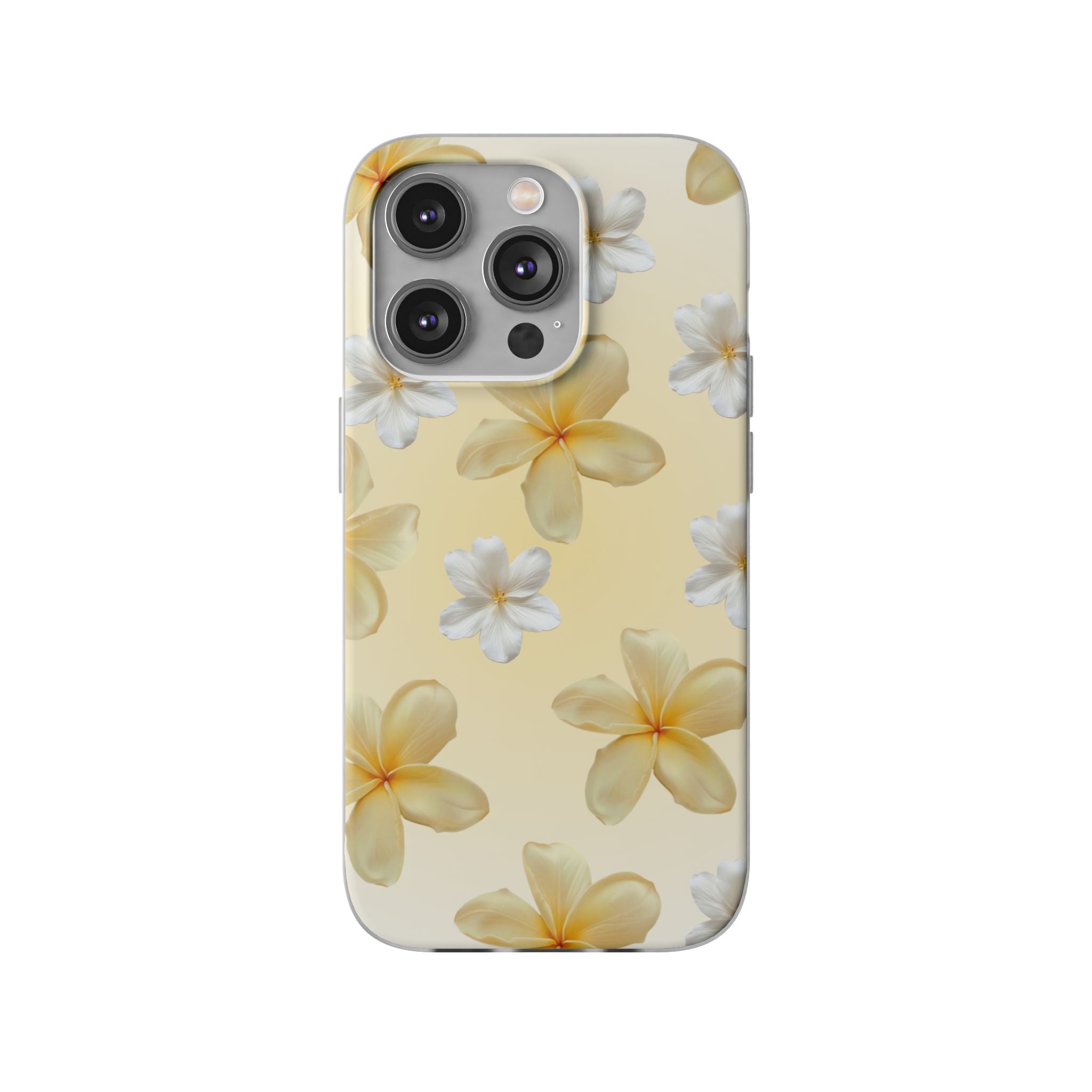 Plumeria Floral Phone Case — Yellow Tropical Flower Protective Case