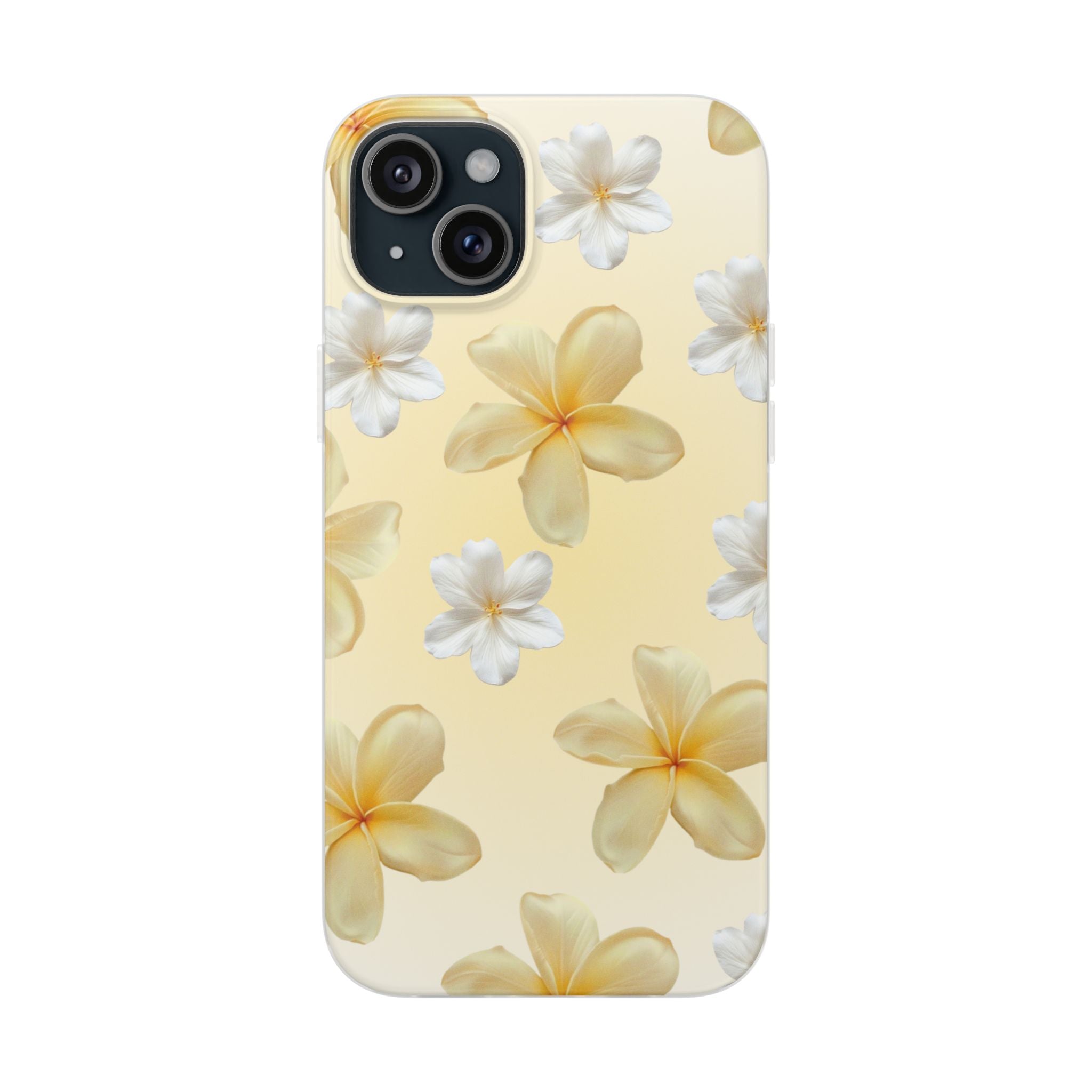Plumeria Floral Phone Case — Yellow Tropical Flower Protective Case