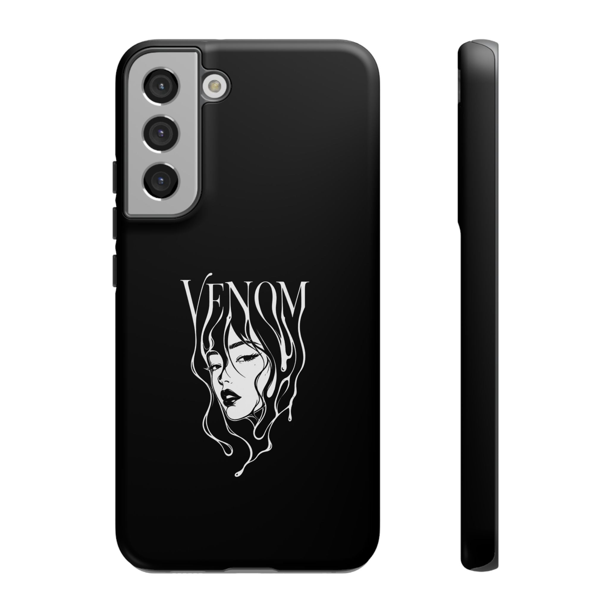 Venom Goth Phone Case — Black Protective Tough Case with Dark Femme Artwork