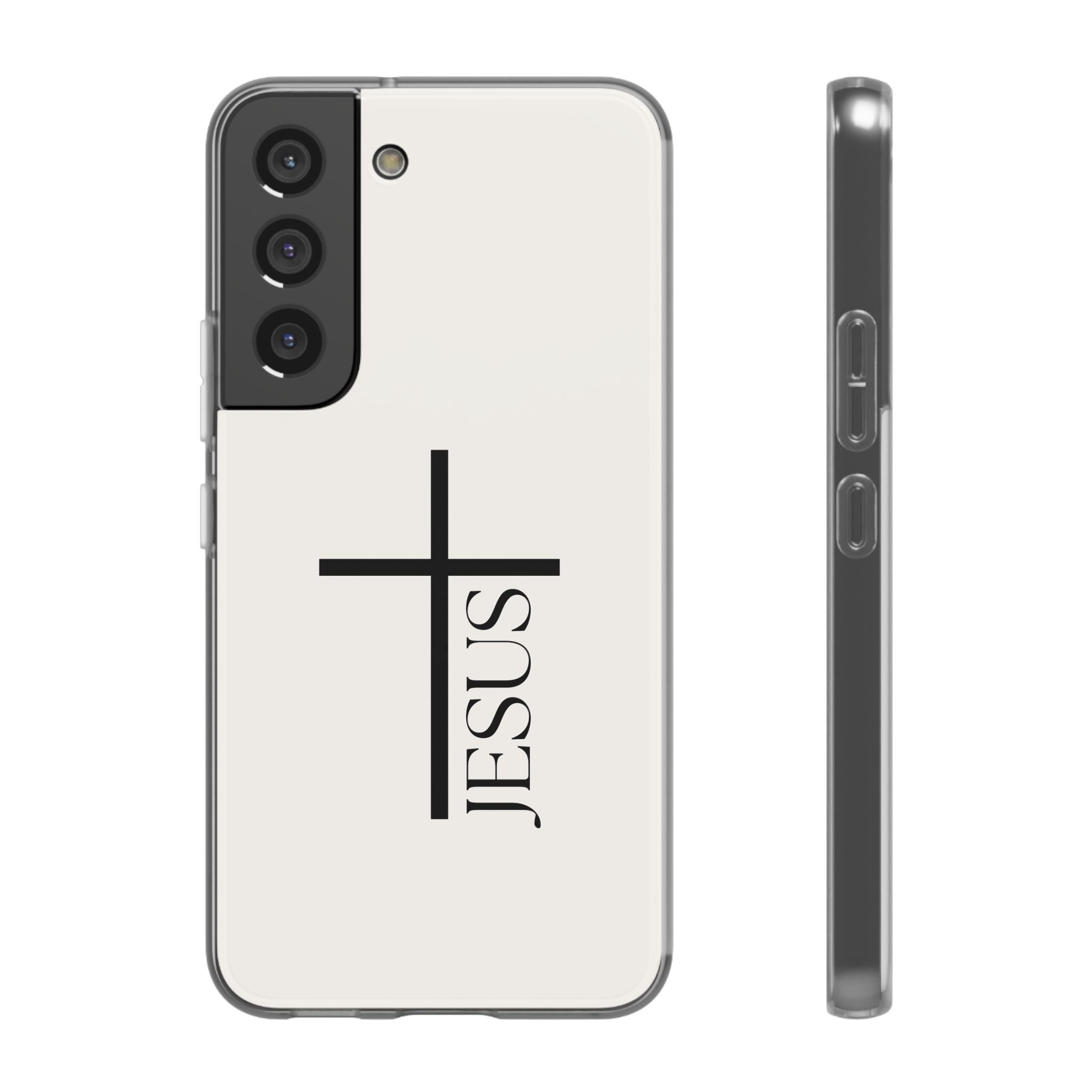 Christian Cross Phone Case - JESUS Vertical Minimalist iPhone Cover