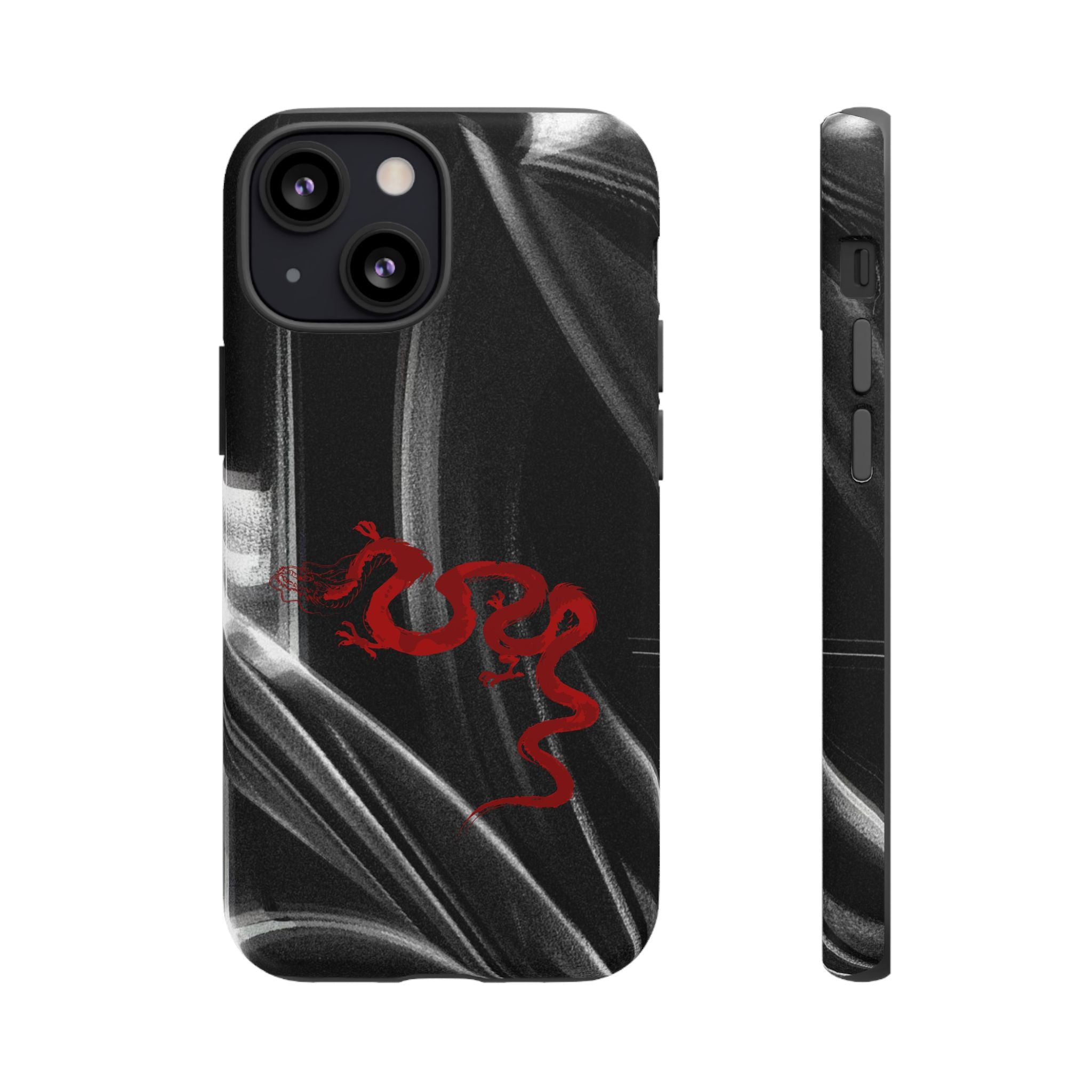 Phone Case — Black Abstract Smoke Design