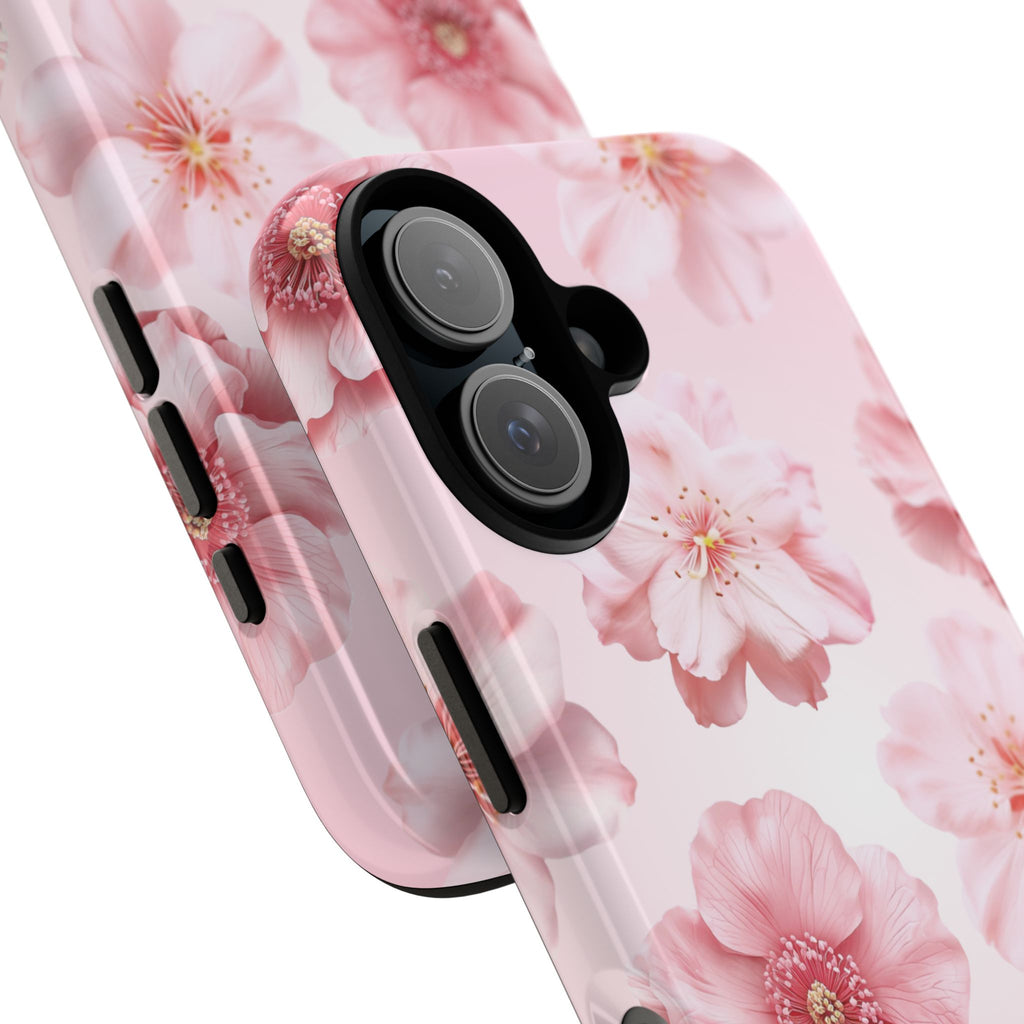Pink Floral Tough Phone Case — Protective Sakura Blossom Design