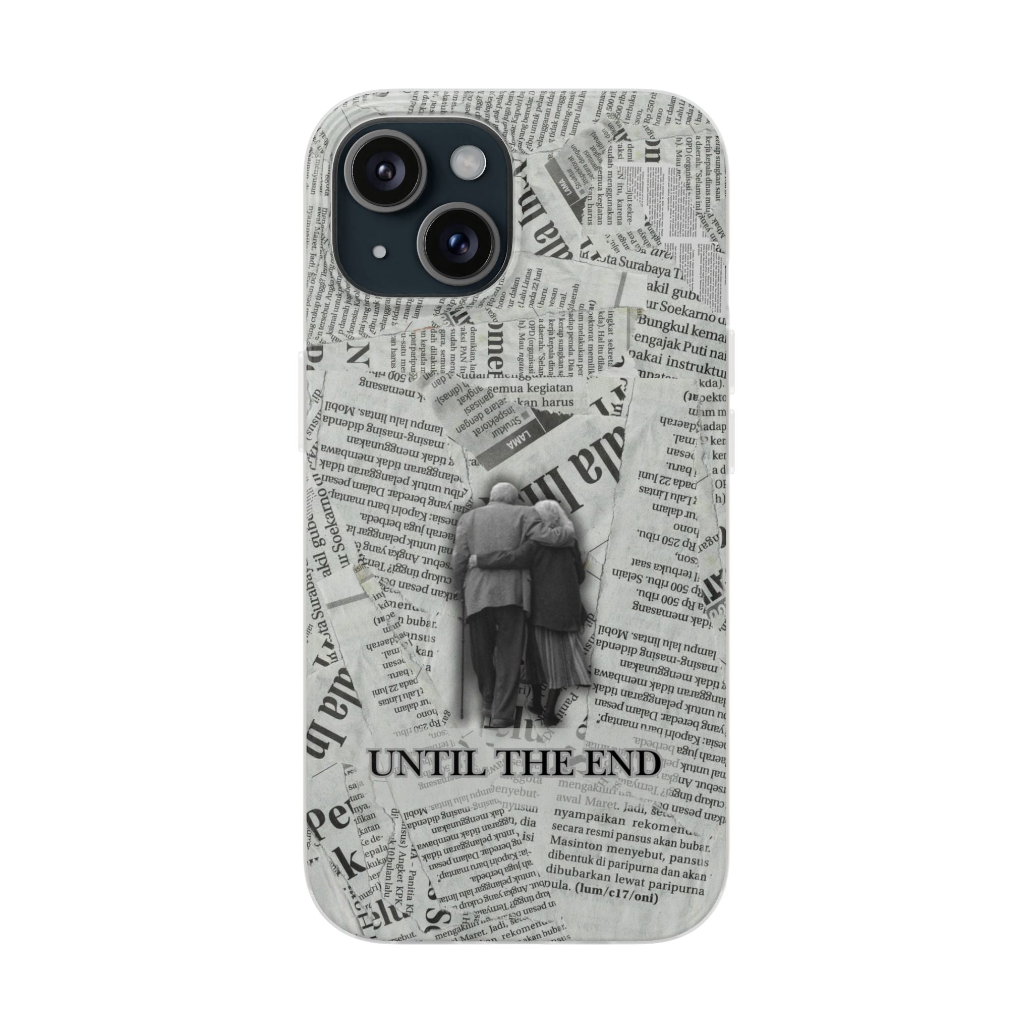 Newspaper Collage 'Until The End' Phone Case - Romantic Vintage iPhone Cover