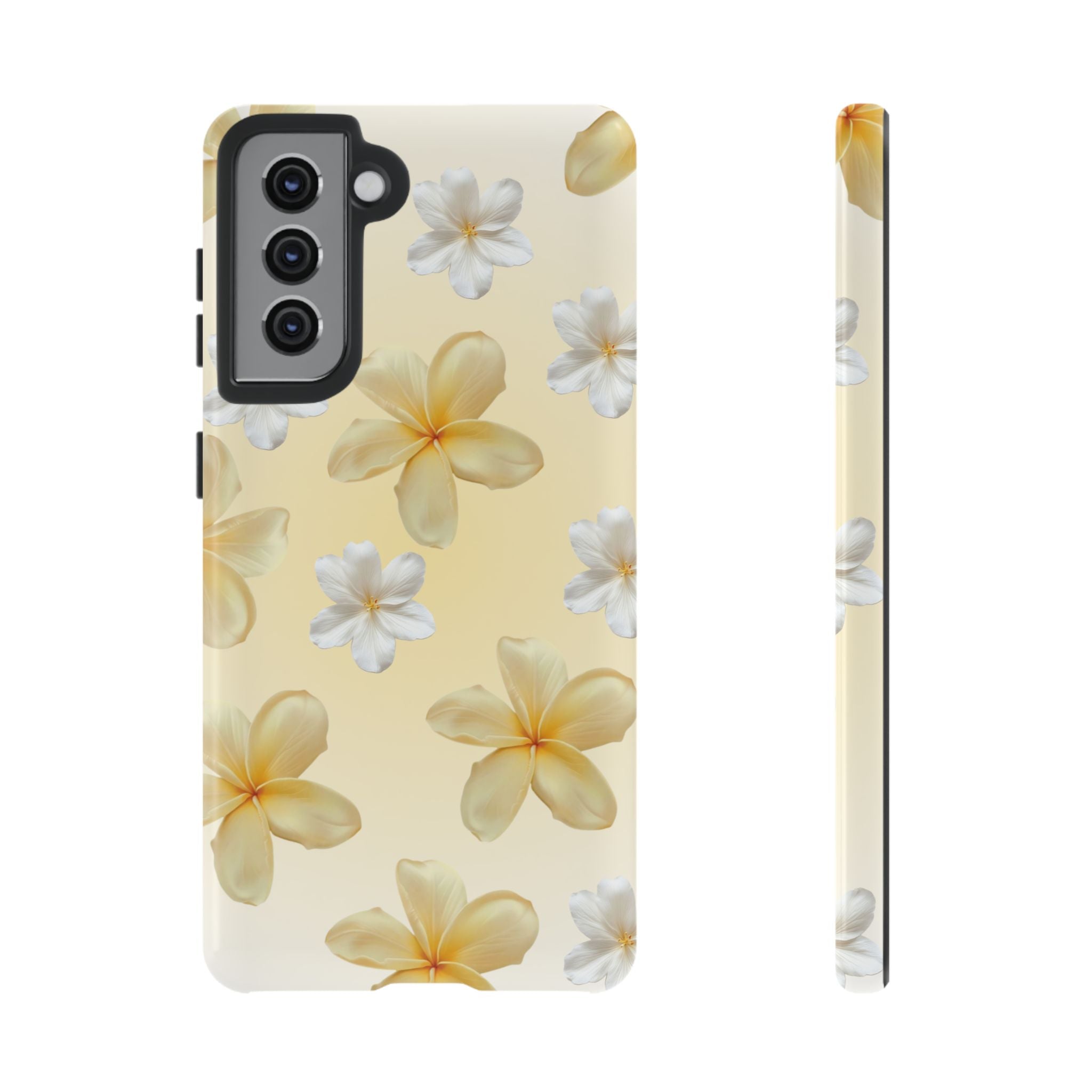 Plumeria Floral Tough Phone Case — Yellow Tropical Protection