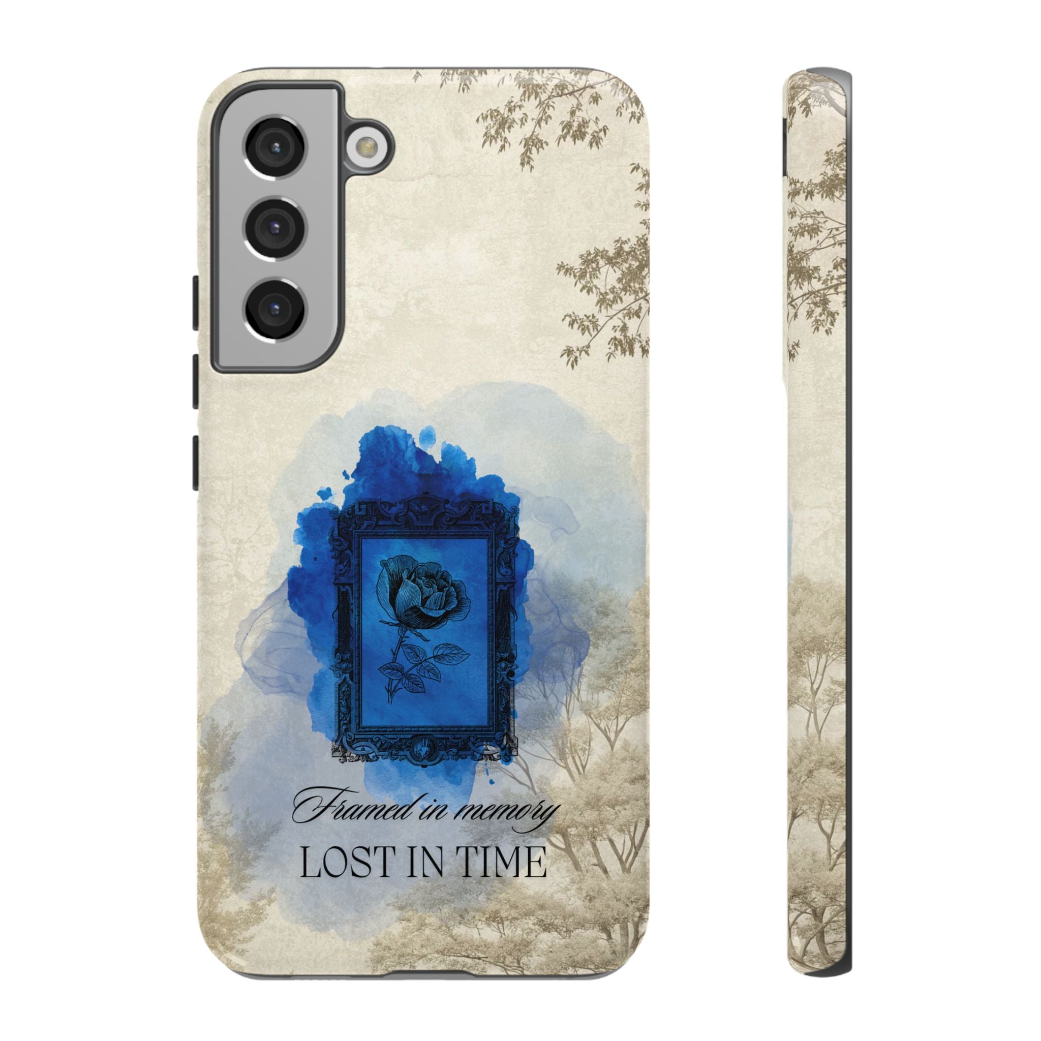 Vintage Blue Rose Phone Case – "Lost in Time" Protective Cover