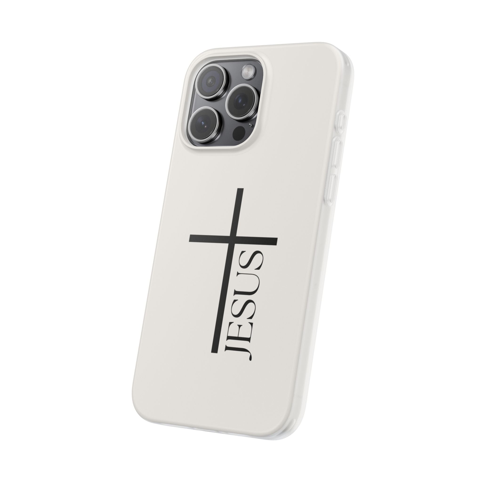 Christian Cross Phone Case - JESUS Vertical Minimalist iPhone Cover