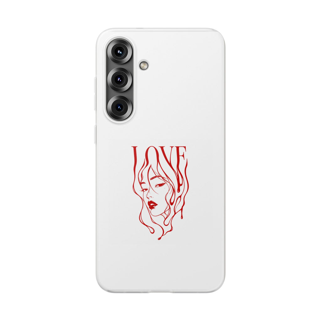 Red Line Art 'LOVE'  Face Design - Flexi Case