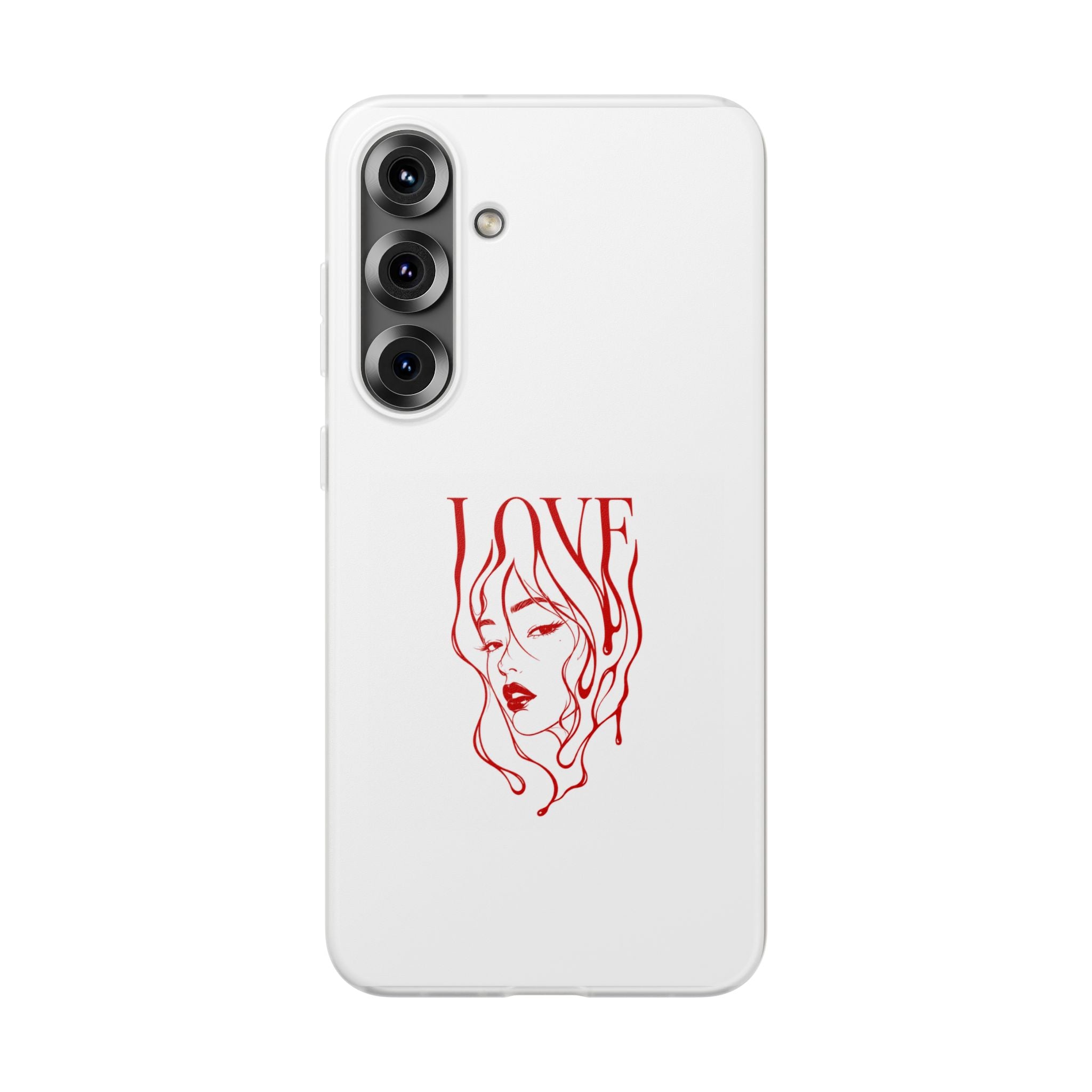 Red Line Art 'LOVE'  Face Design - Flexi Case