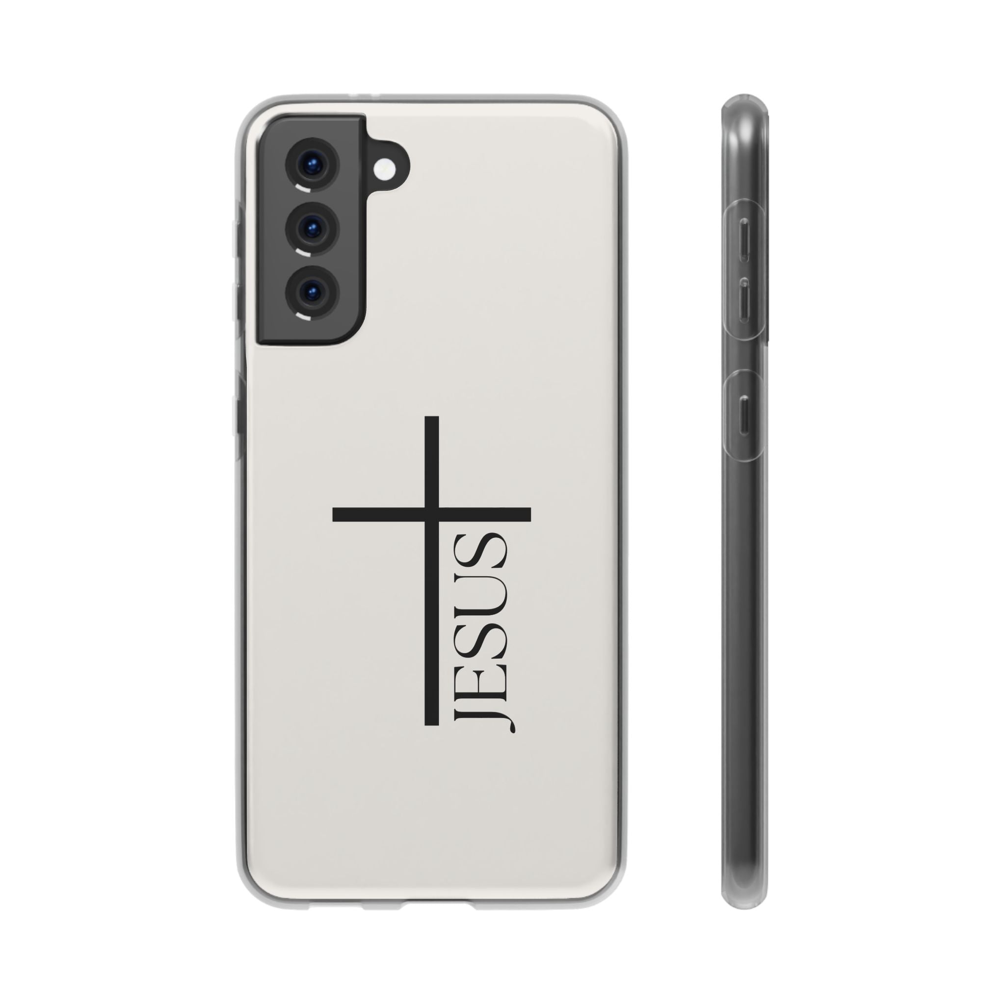 Christian Cross Phone Case - JESUS Vertical Minimalist iPhone Cover