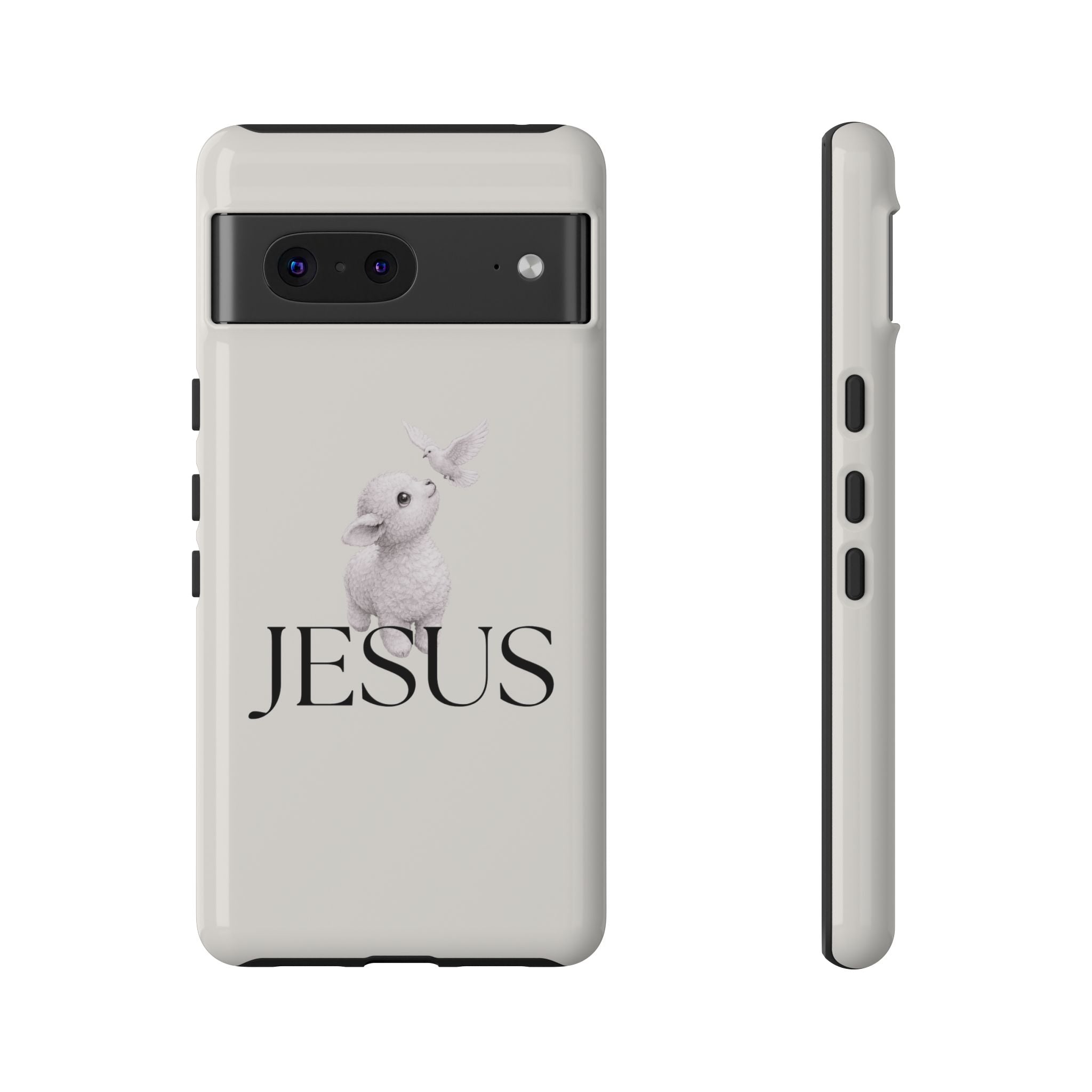 Jesus Lamb Phone Case - Christian Faith iPhone Case with Dove Design