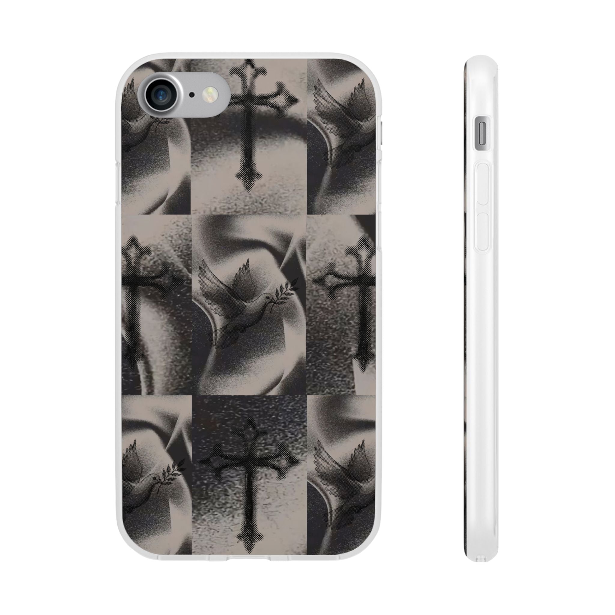 Phone Case — Dove & Cross Checkerboard Design