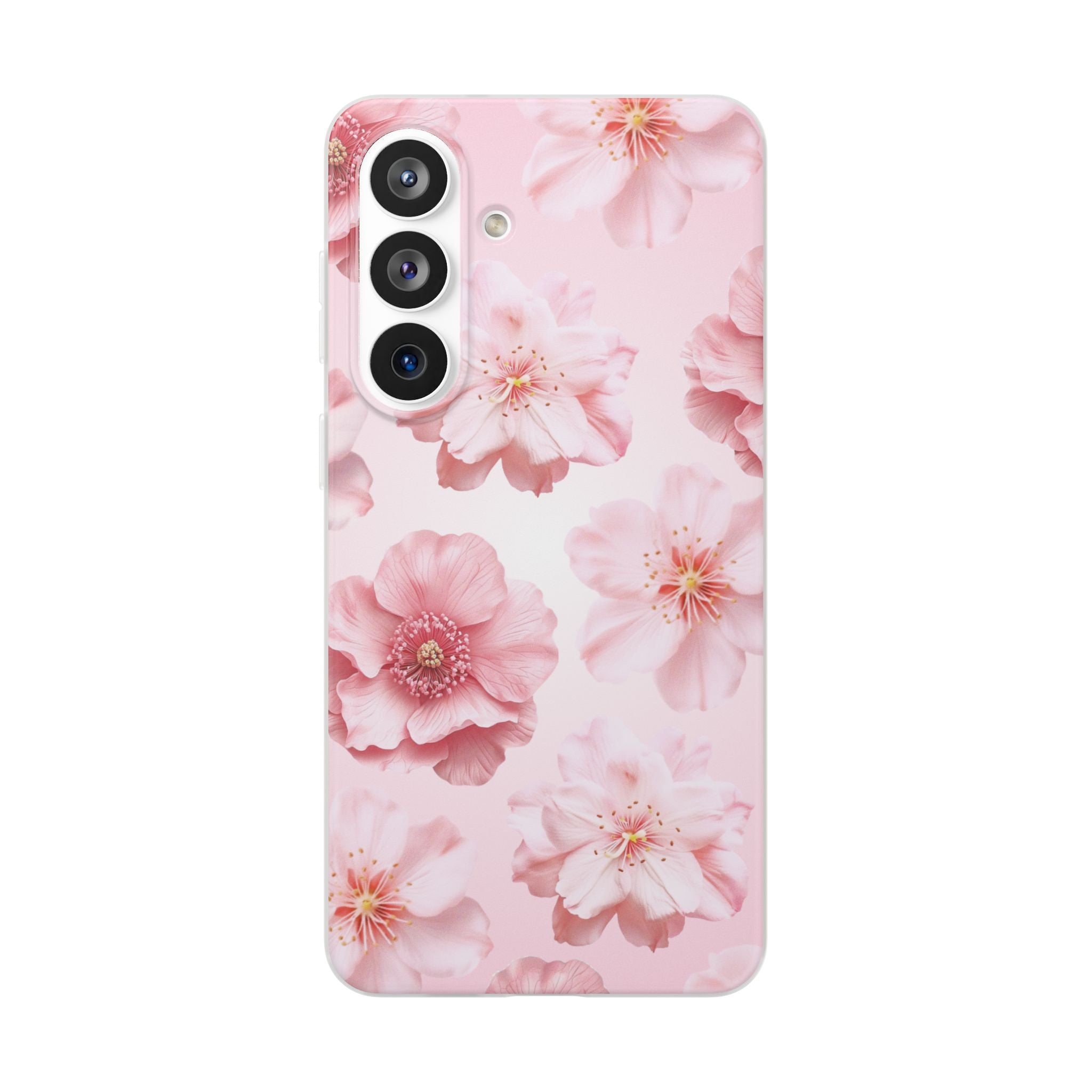 Pink Cherry Blossom Phone Case — Floral Slim Flexi Case for iPhone