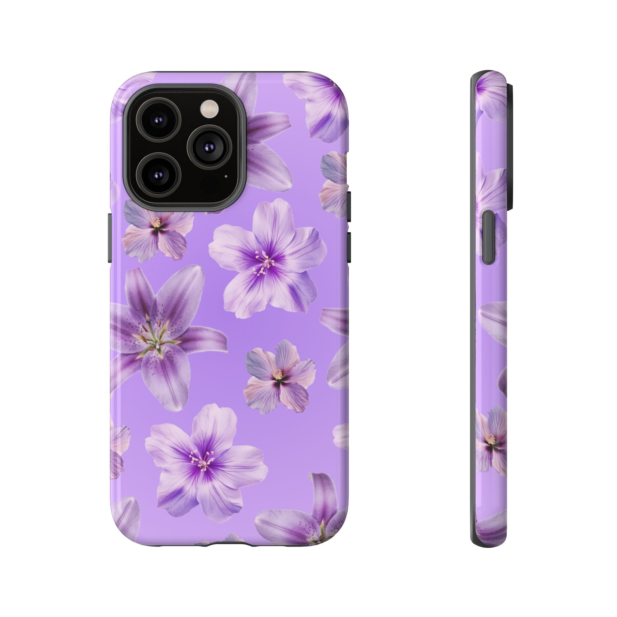 Floral Lavender Tough Phone Case – Purple Blossom Protective Cover