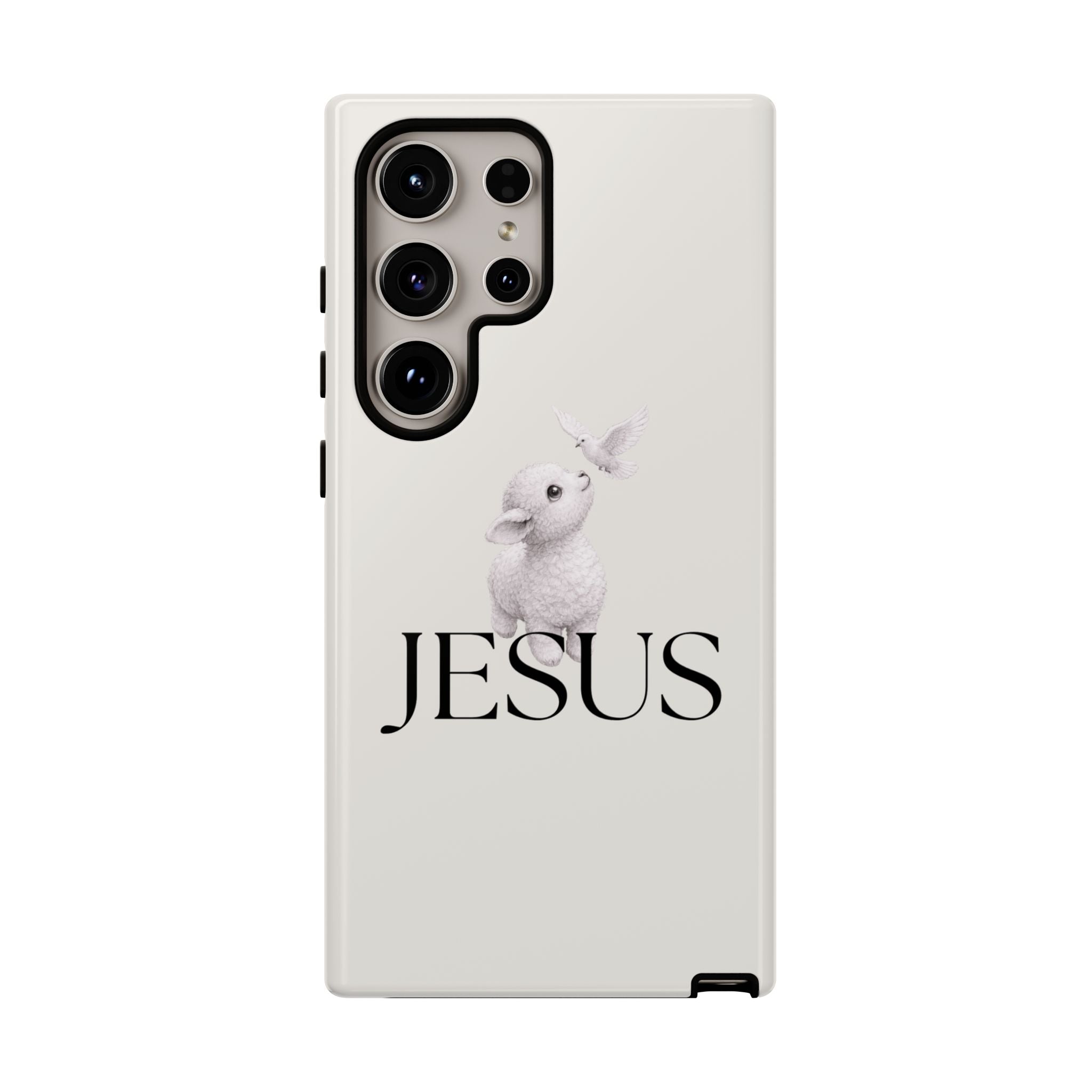Jesus Lamb Phone Case - Christian Faith iPhone Case with Dove Design