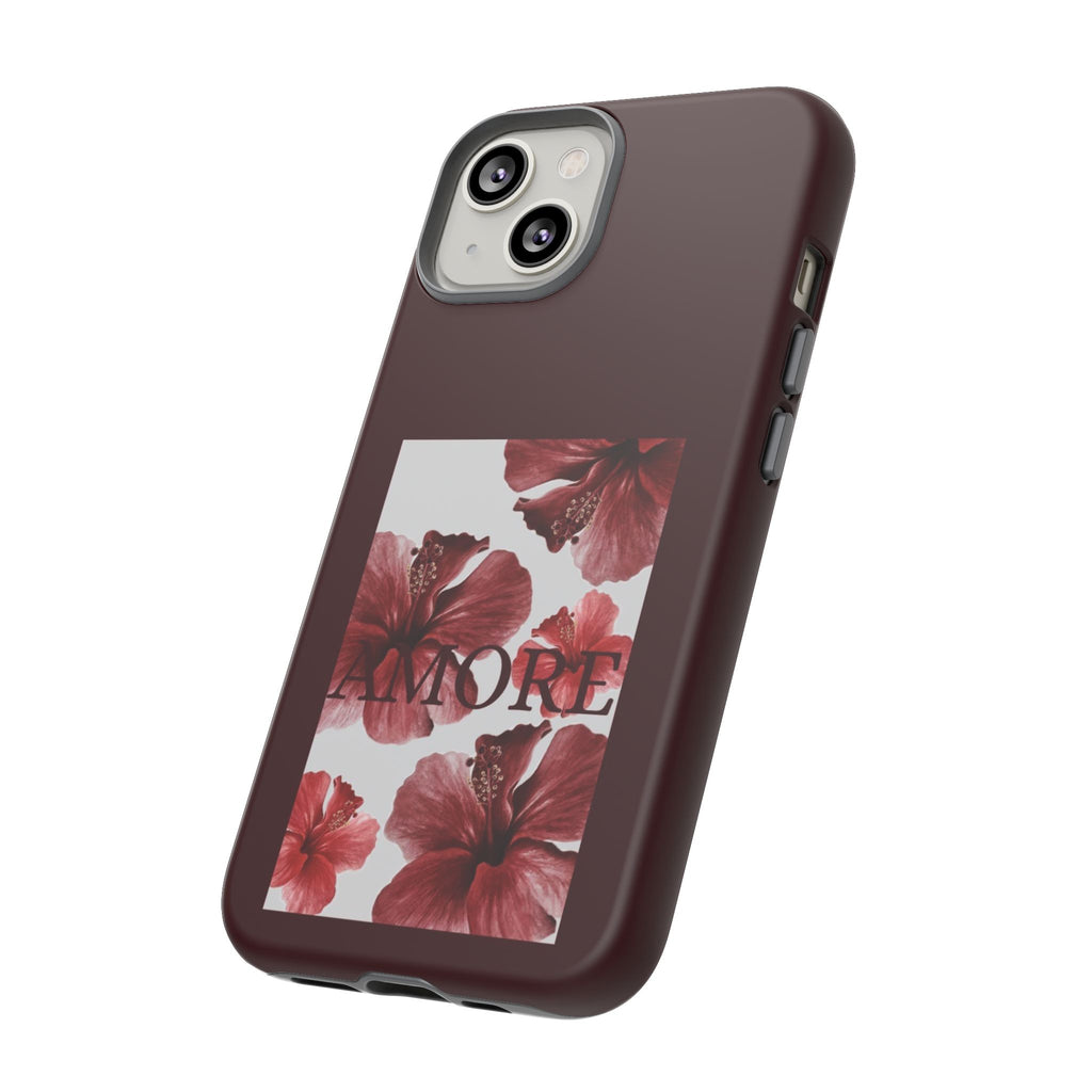 Amore Floral Phone Case — Burgundy Tough Protective Cover