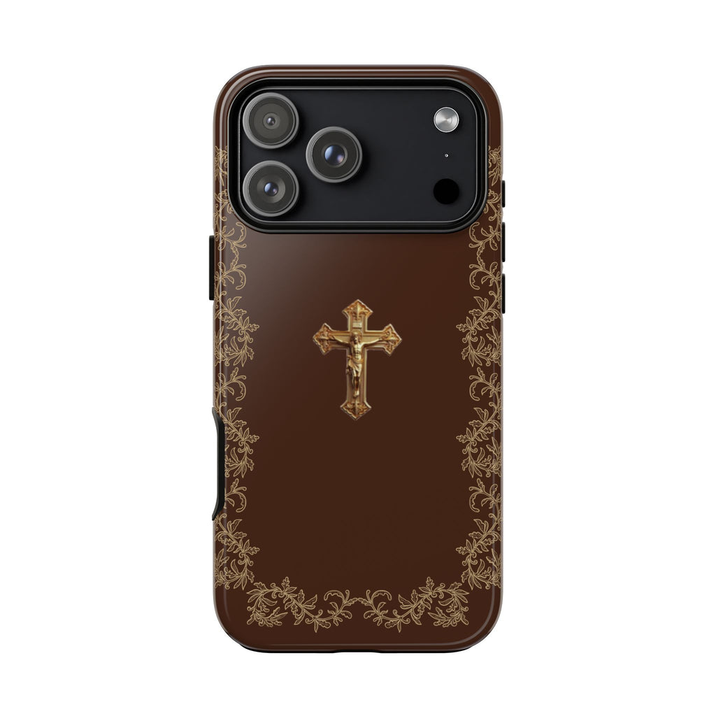 Gold Cross Bible - Christian Tough Phone Case