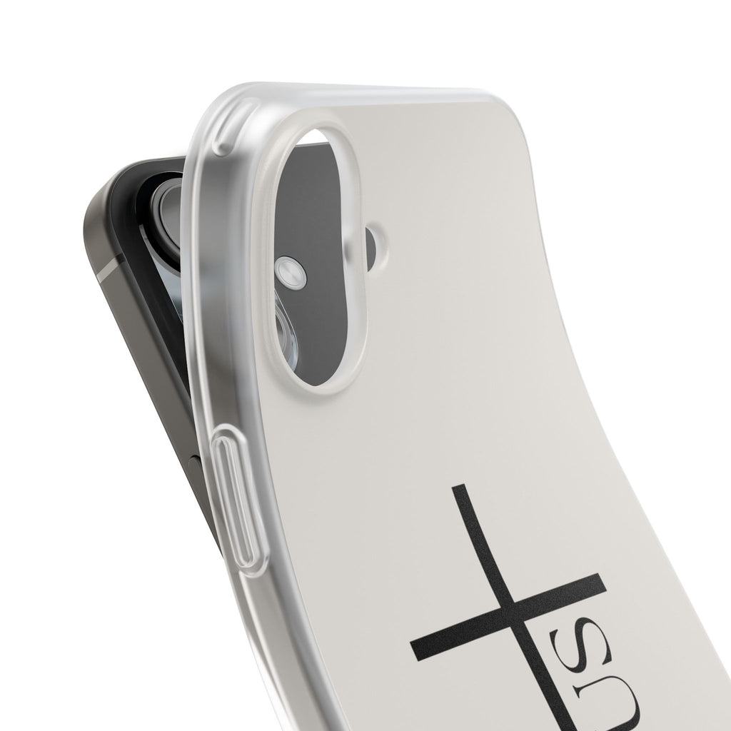 Christian Cross Phone Case - JESUS Vertical Minimalist iPhone Cover