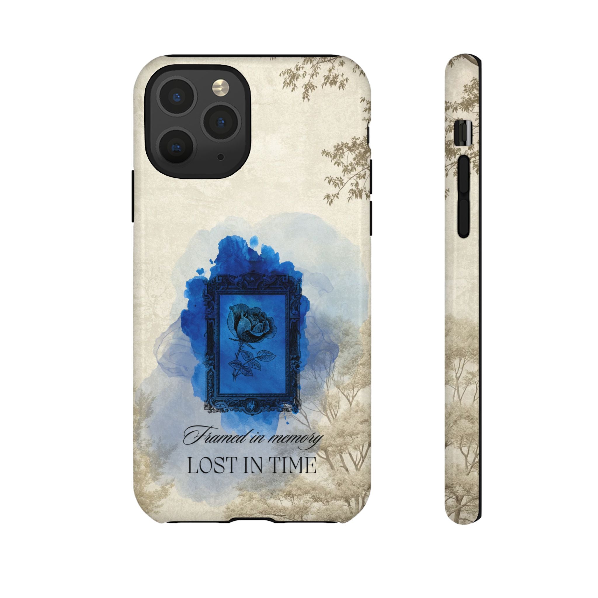 Vintage Blue Rose Phone Case – "Lost in Time" Protective Cover
