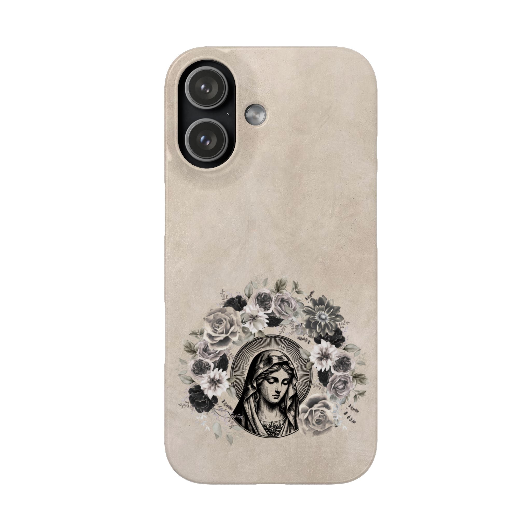 Vintage Madonna Floral Phone Case — Religious iPhone Snap Case