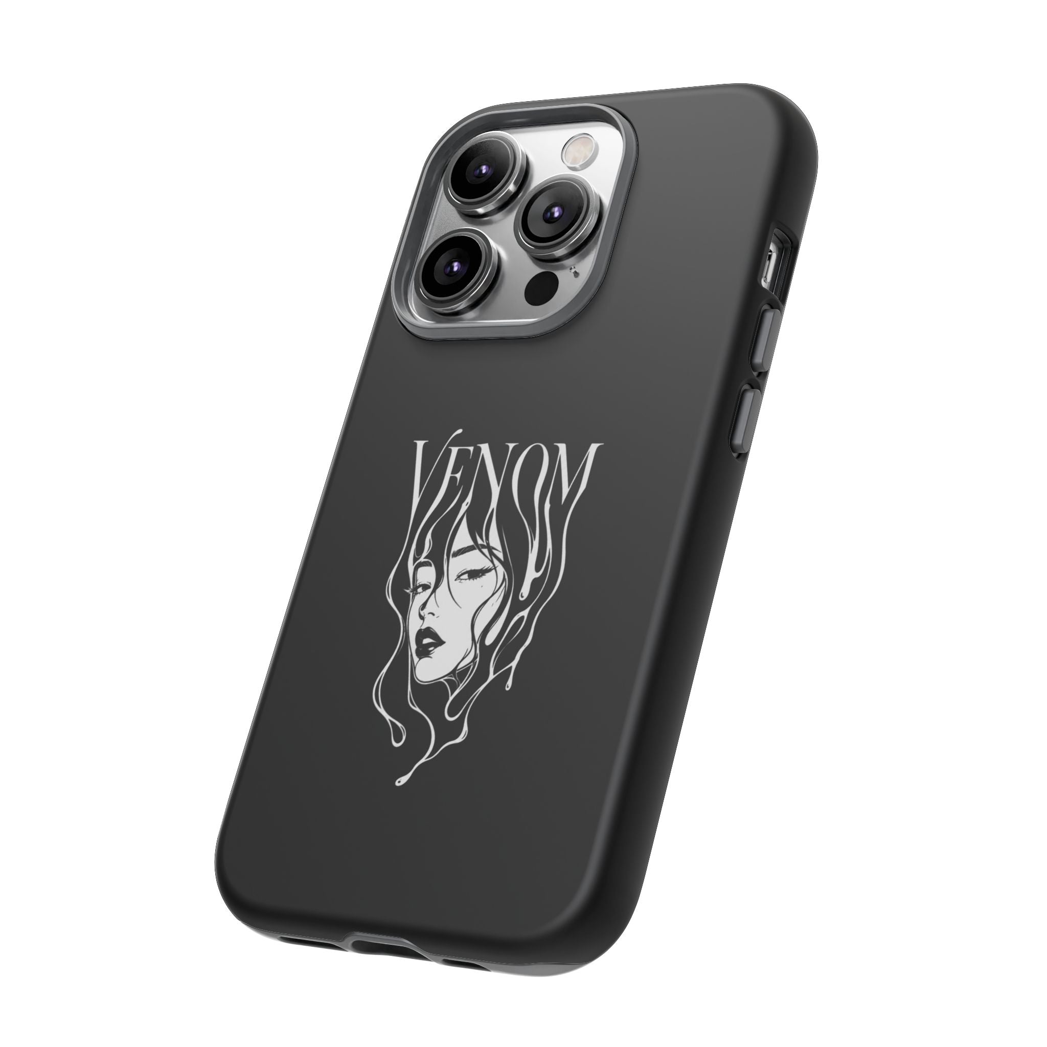 Venom Goth Phone Case — Black Protective Tough Case with Dark Femme Artwork