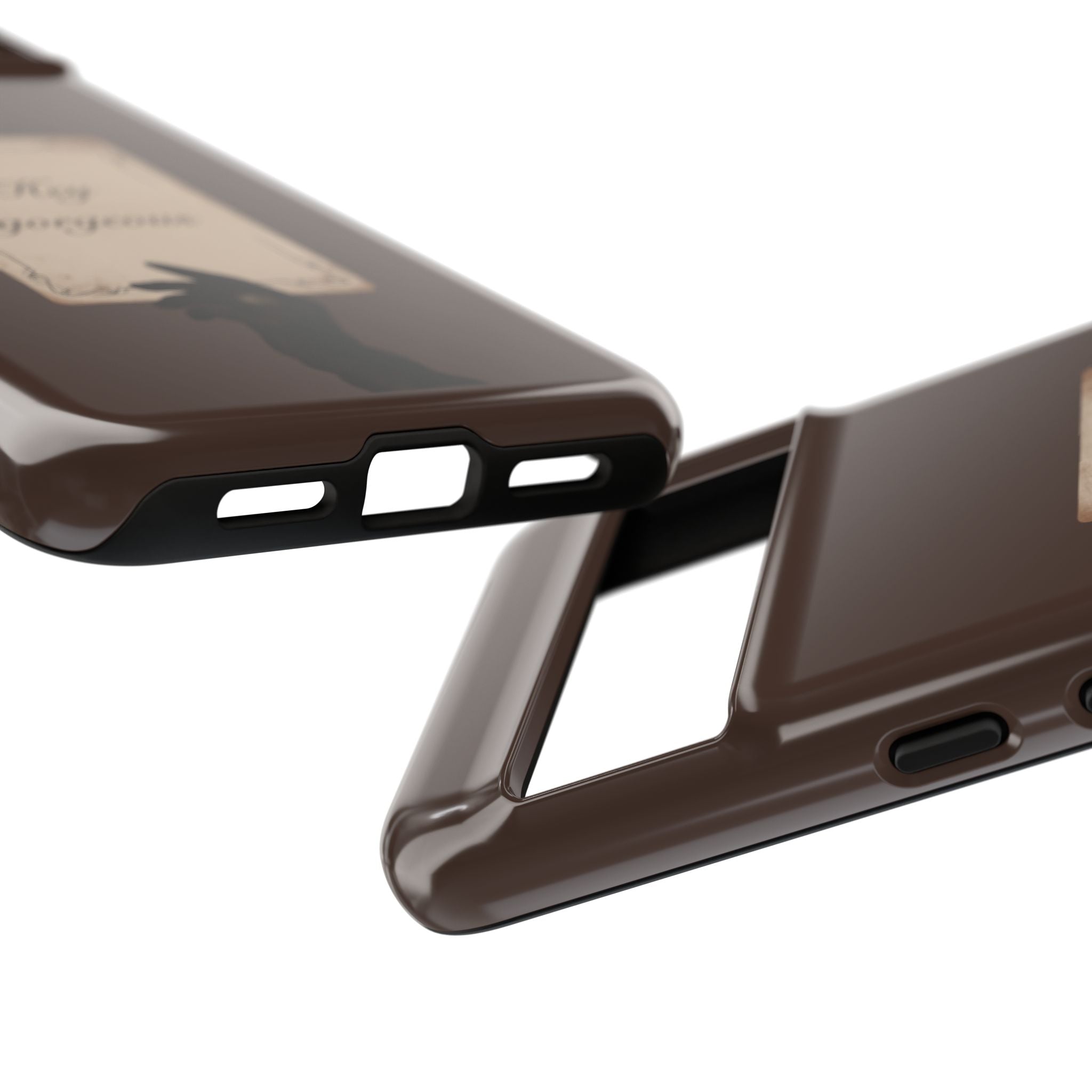 Hey Gorgeous Phone Case — Brown Lip Print & Shadow Hand Protective Cover