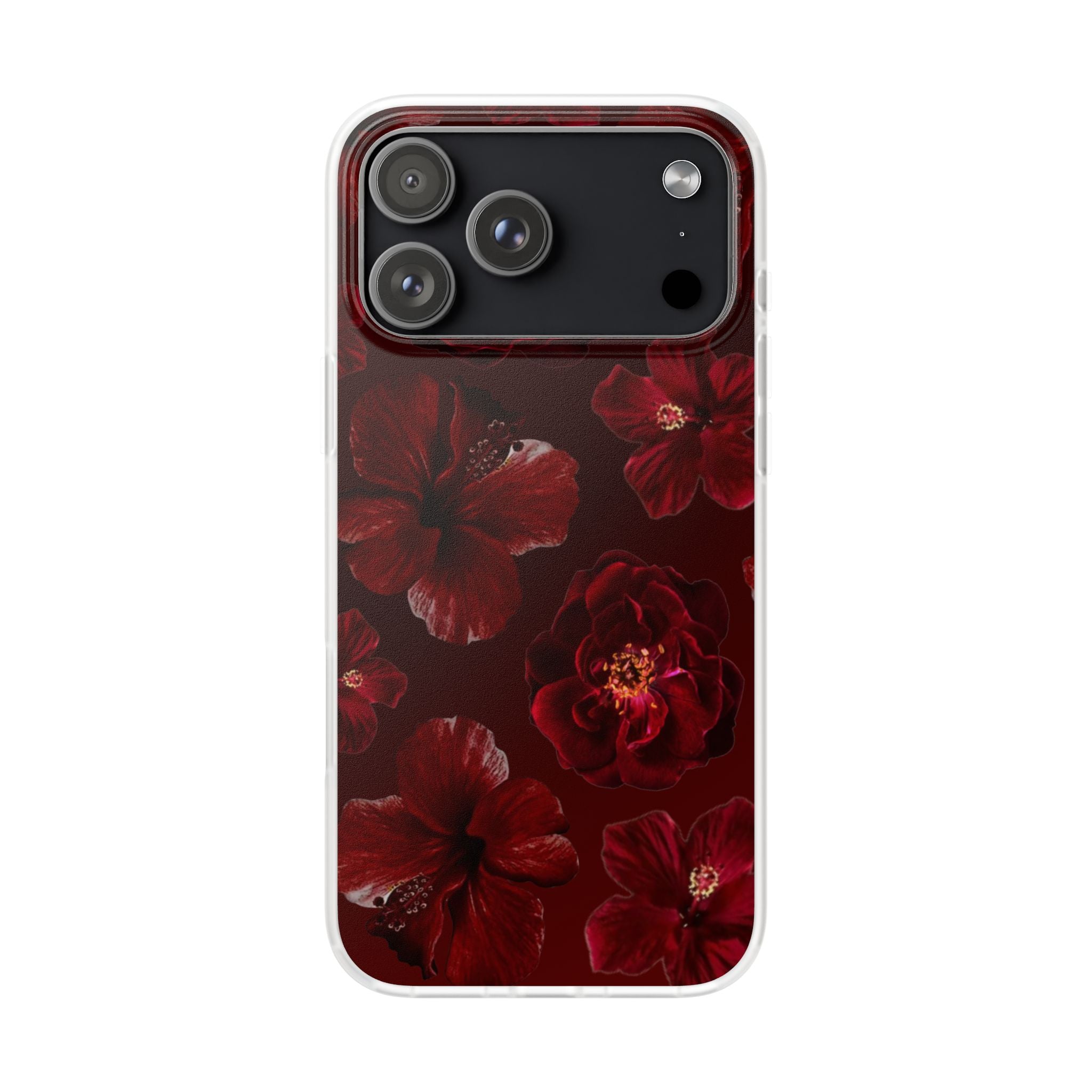 Red Floral Flexi Case — Dark Rose Phone Case