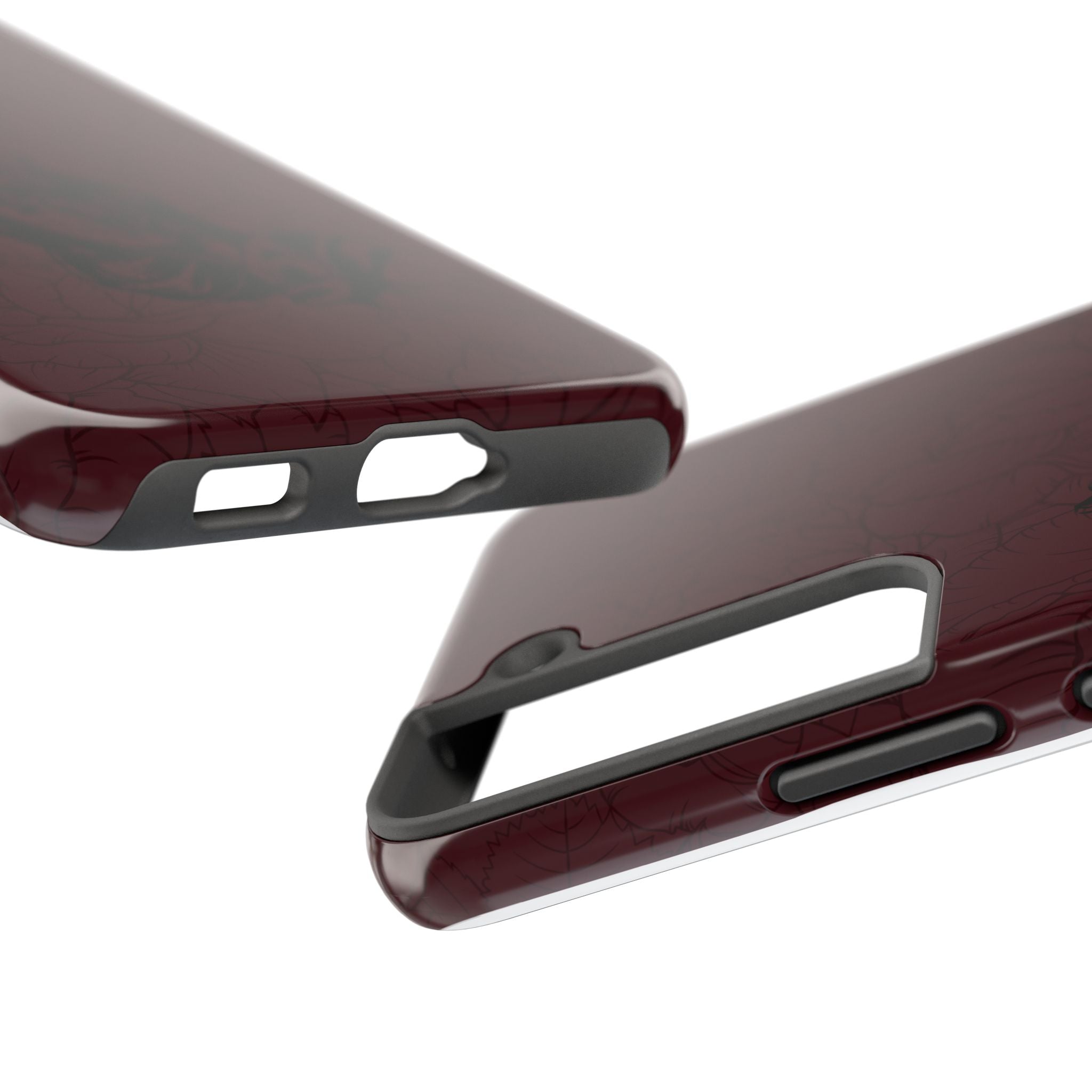Burgundy Praying Hands Tough Phone Case – Floral Background, Religious Protective Cover