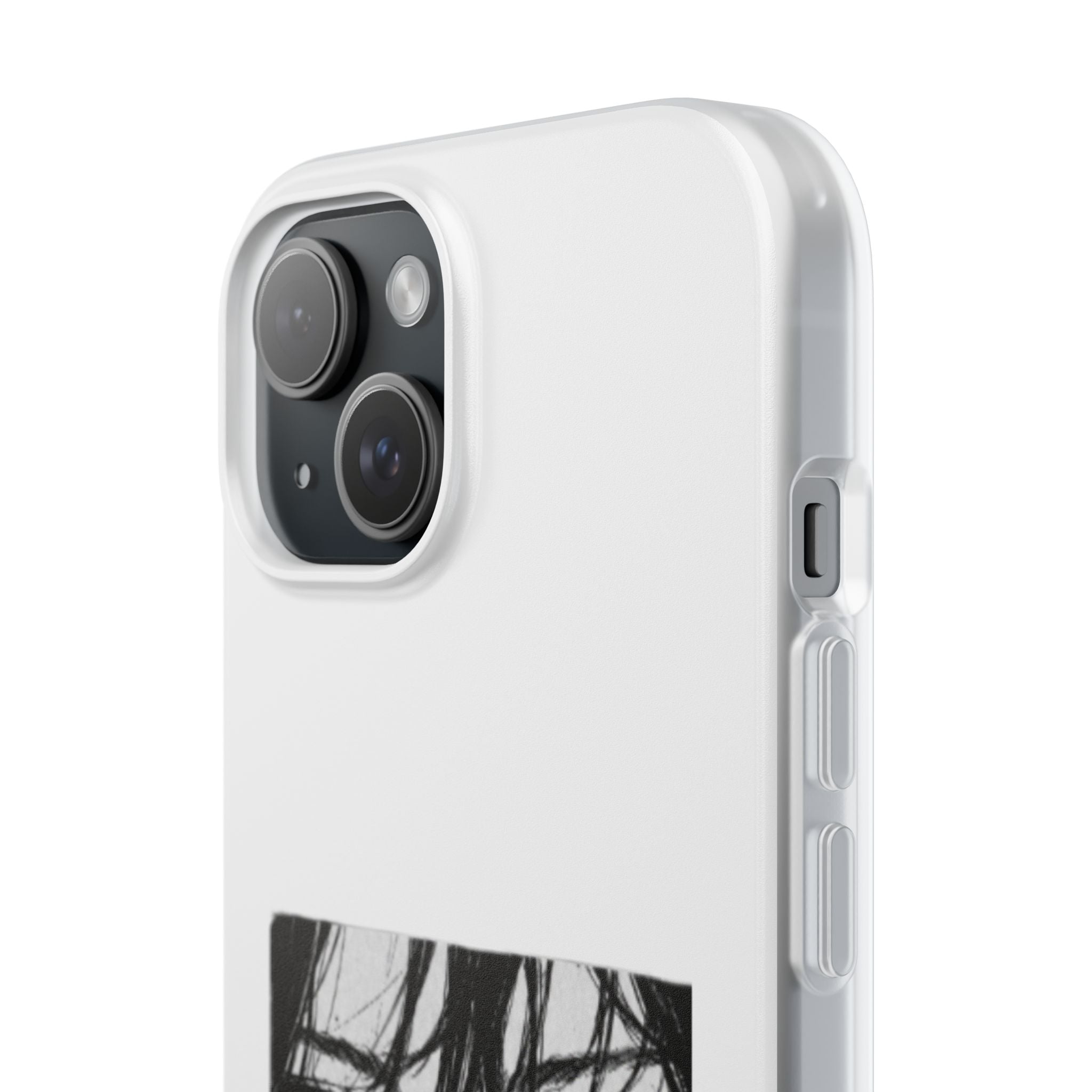 Anime Eyes Illustration Phone Case - Moody Black & White Flexi Case
