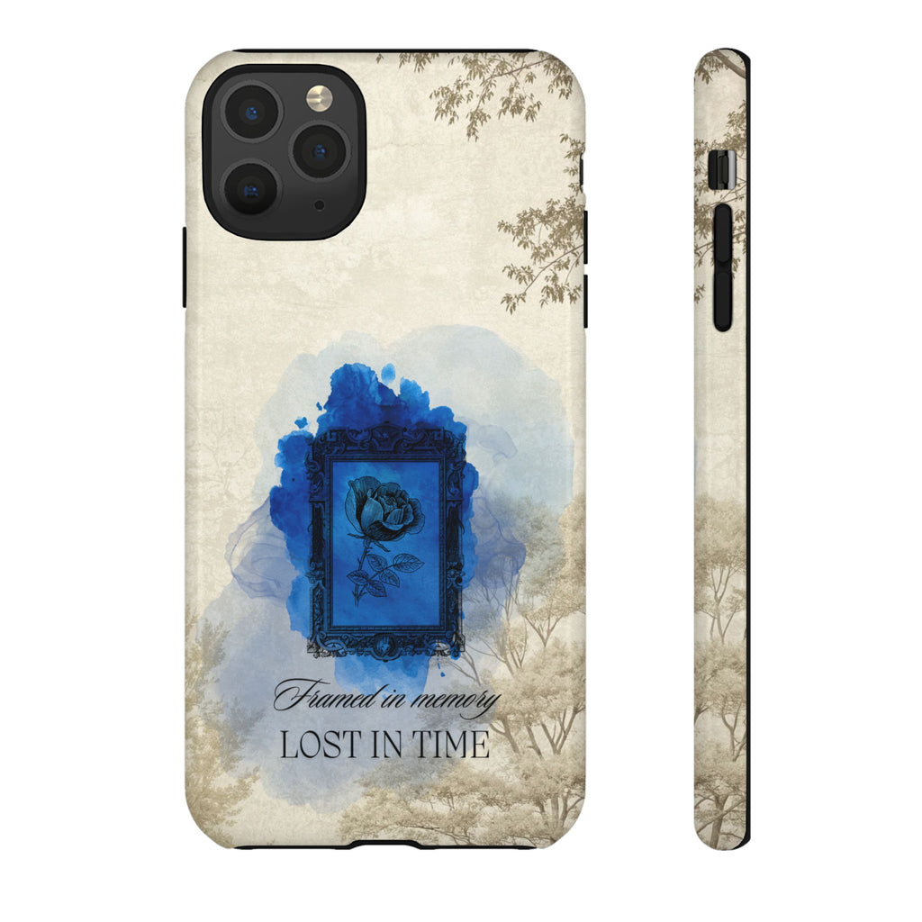 Vintage Blue Rose Phone Case – "Lost in Time" Protective Cover