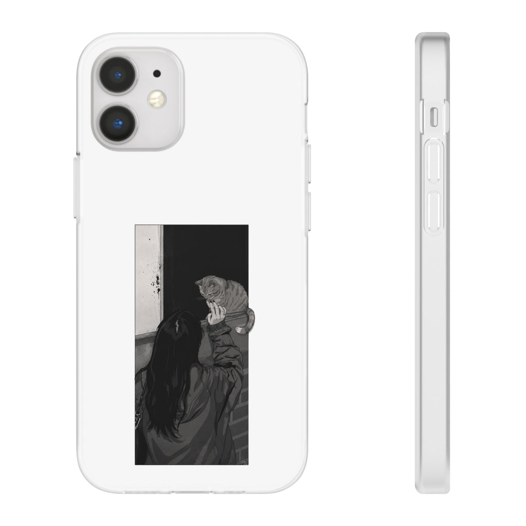 Black & White Cat Window Art Flexi Case