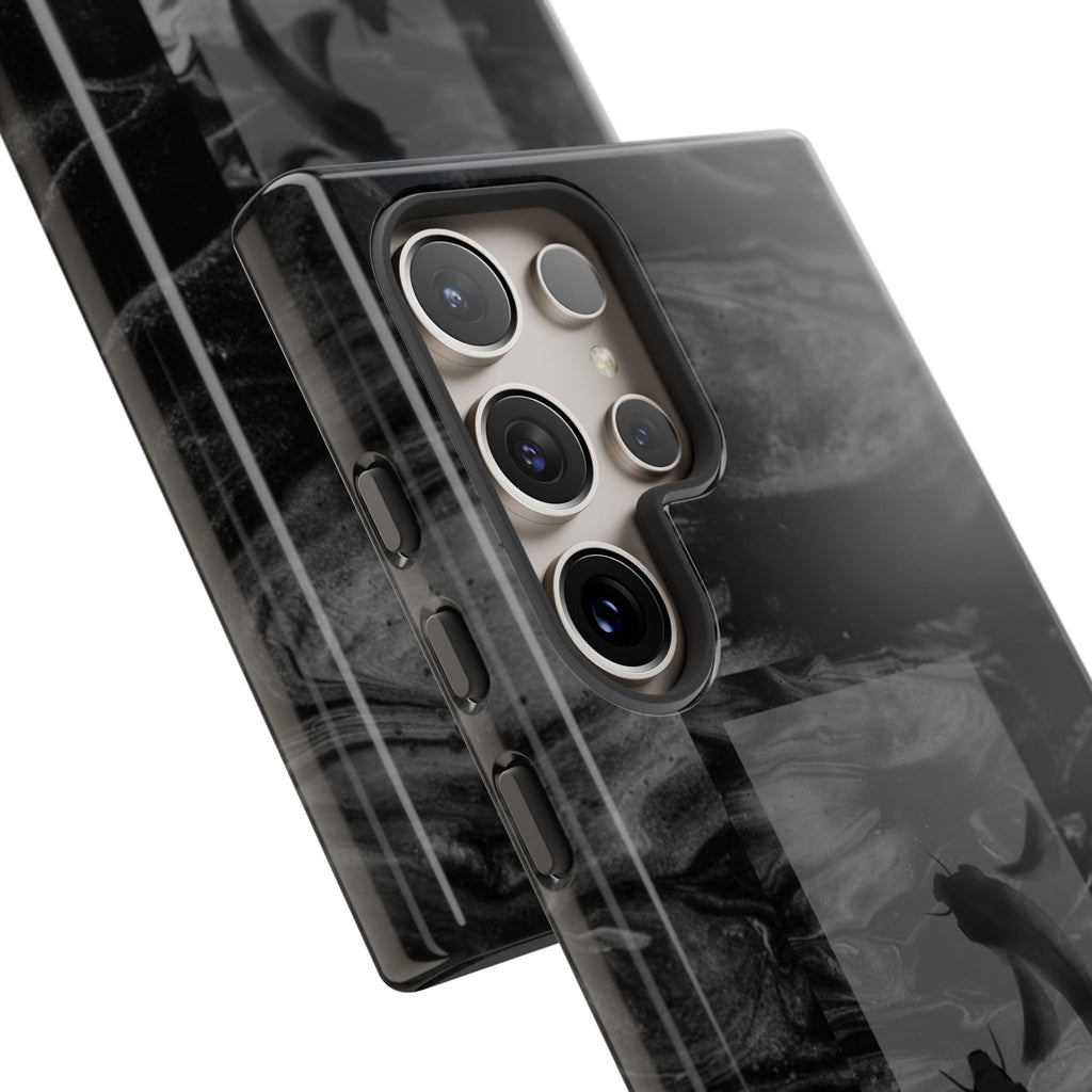 Koi Yin-Yang Marble Phone Case – Black Smoky Art Protection