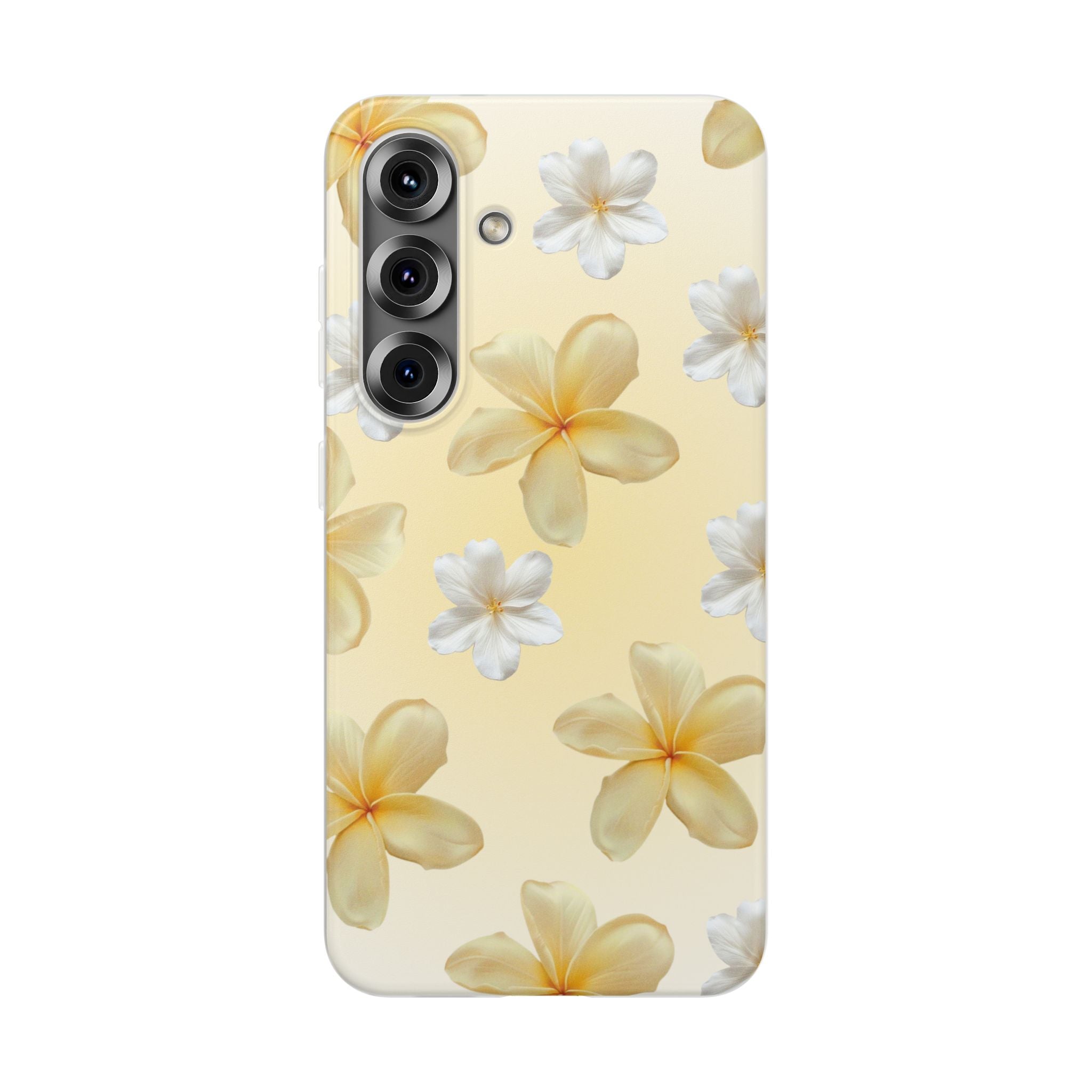 Plumeria Floral Phone Case — Yellow Tropical Flower Protective Case