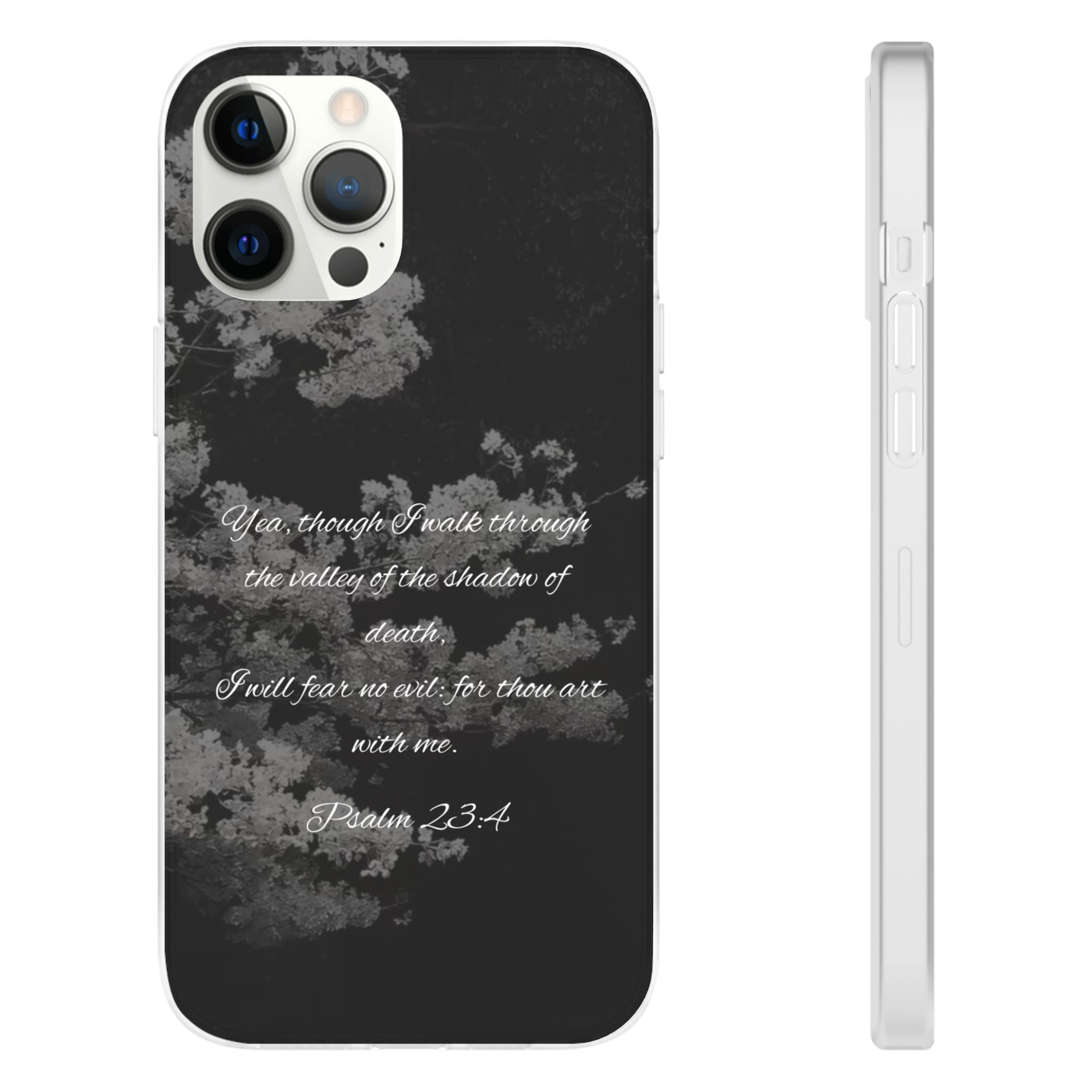 Phone Case — Psalm 23:4 Black Cloudy Faith Design