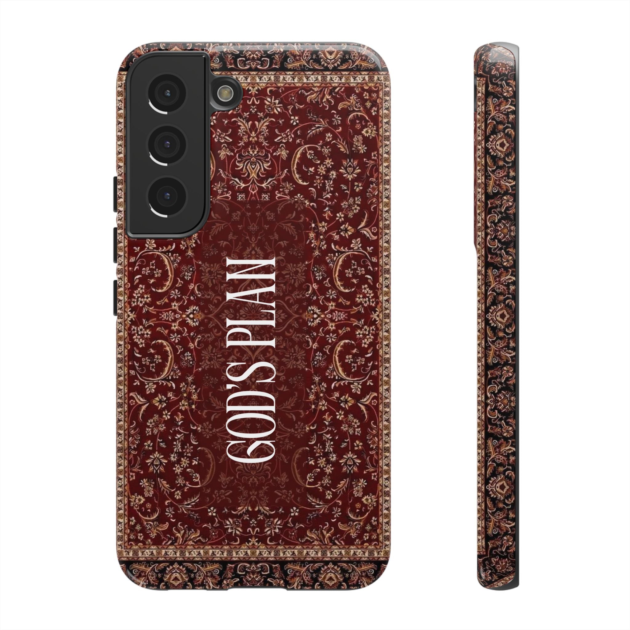 God's Plan — Vintage Tapestry Christian Tough Phone Case | Boho Faith Cover