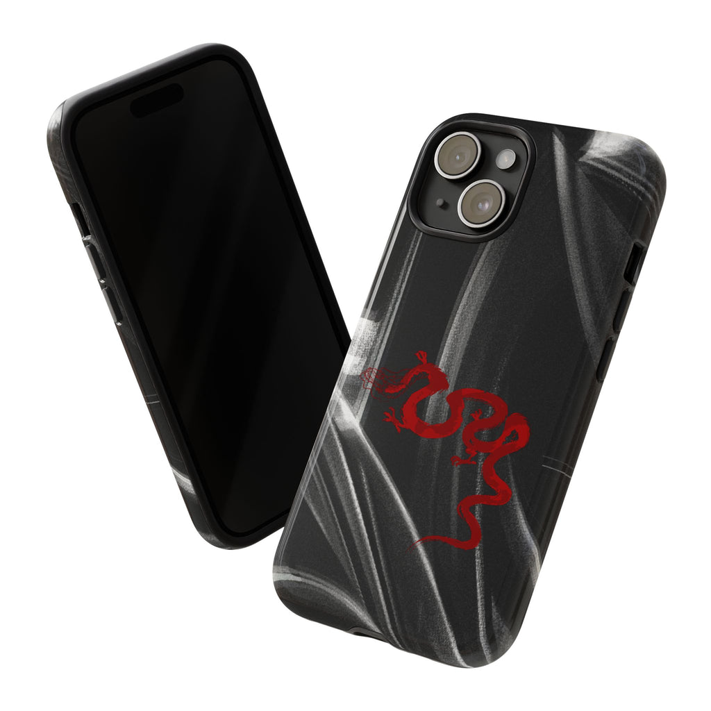 Phone Case — Black Abstract Smoke Design