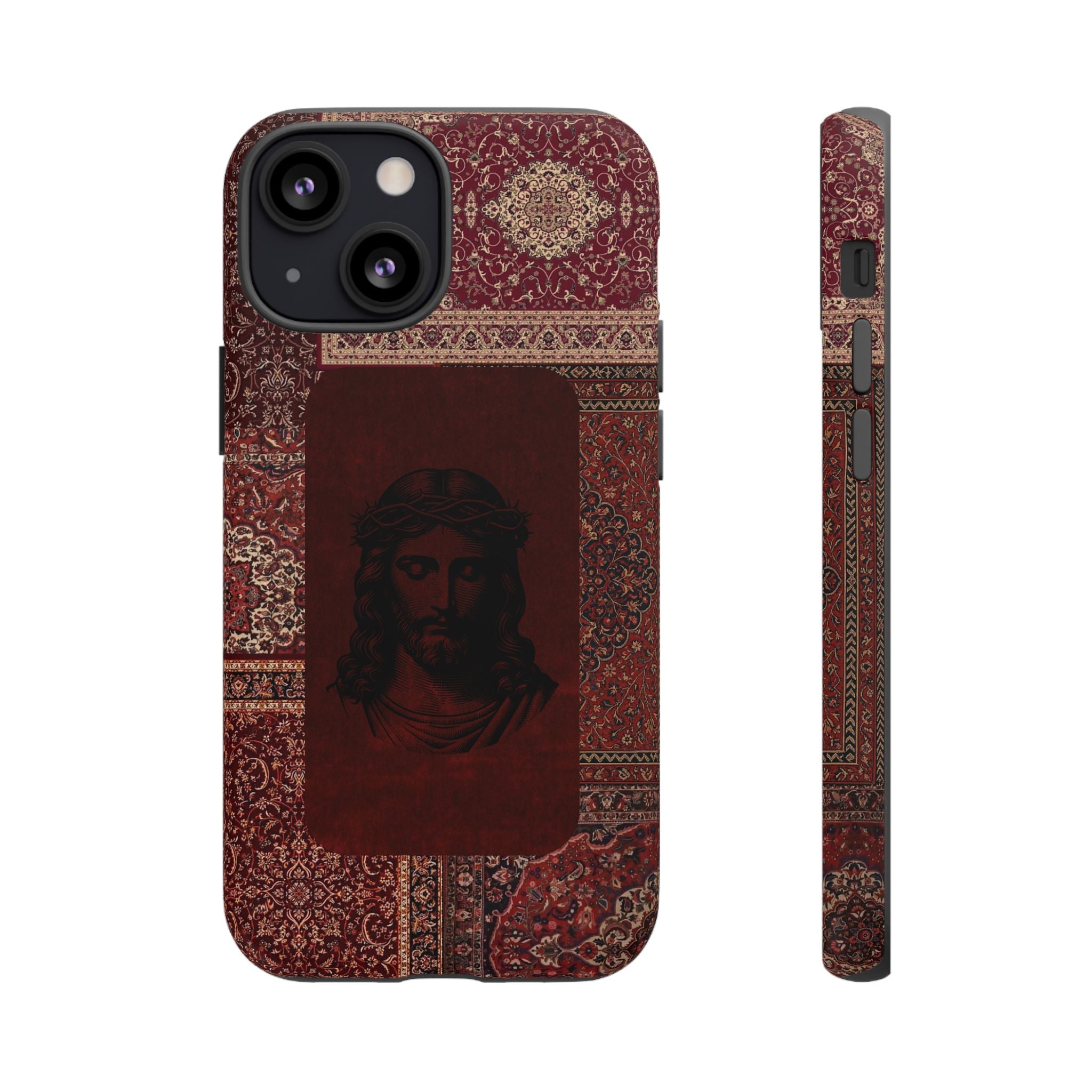 Religious Vintage Rug Phone Case — Jesus Portrait Tough Case