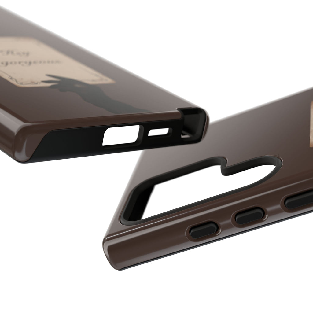 Hey Gorgeous Phone Case — Brown Lip Print & Shadow Hand Protective Cover