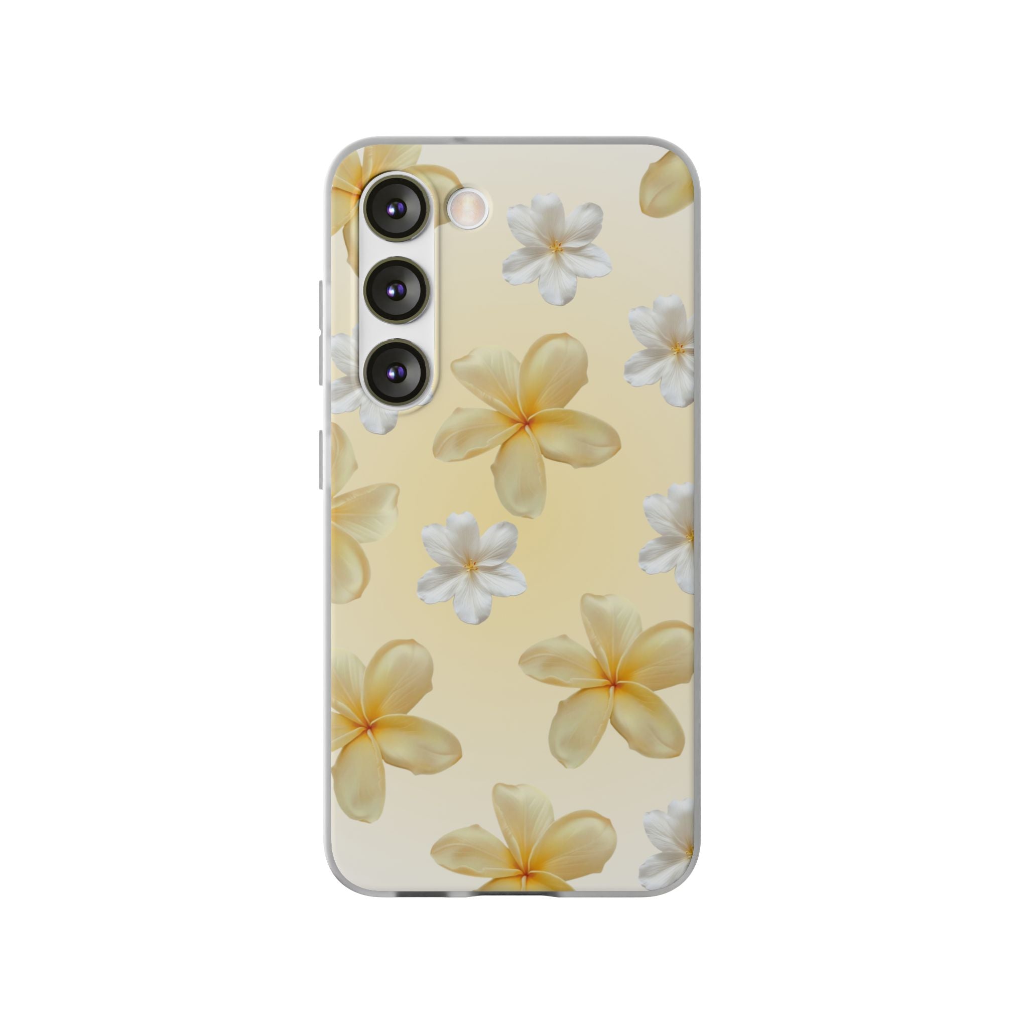 Plumeria Floral Phone Case — Yellow Tropical Flower Protective Case