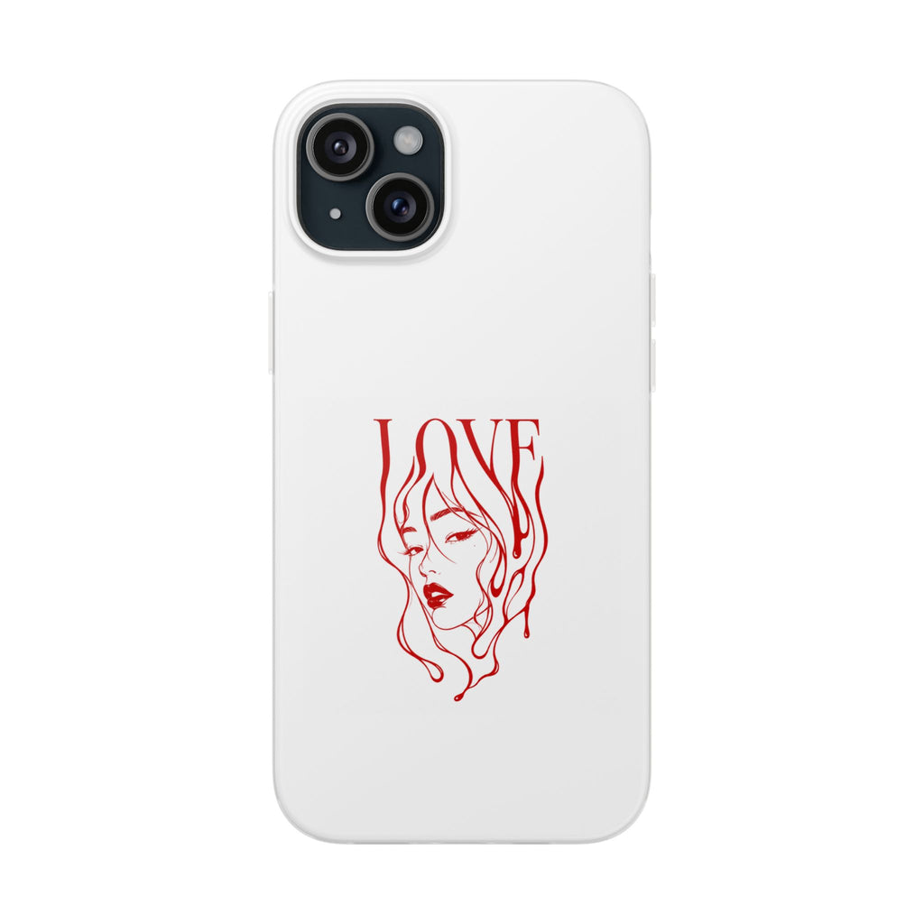 Red Line Art 'LOVE'  Face Design - Flexi Case