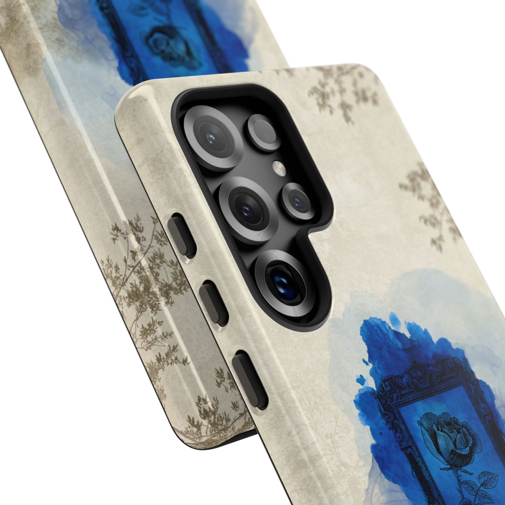 Vintage Blue Rose Phone Case – "Lost in Time" Protective Cover