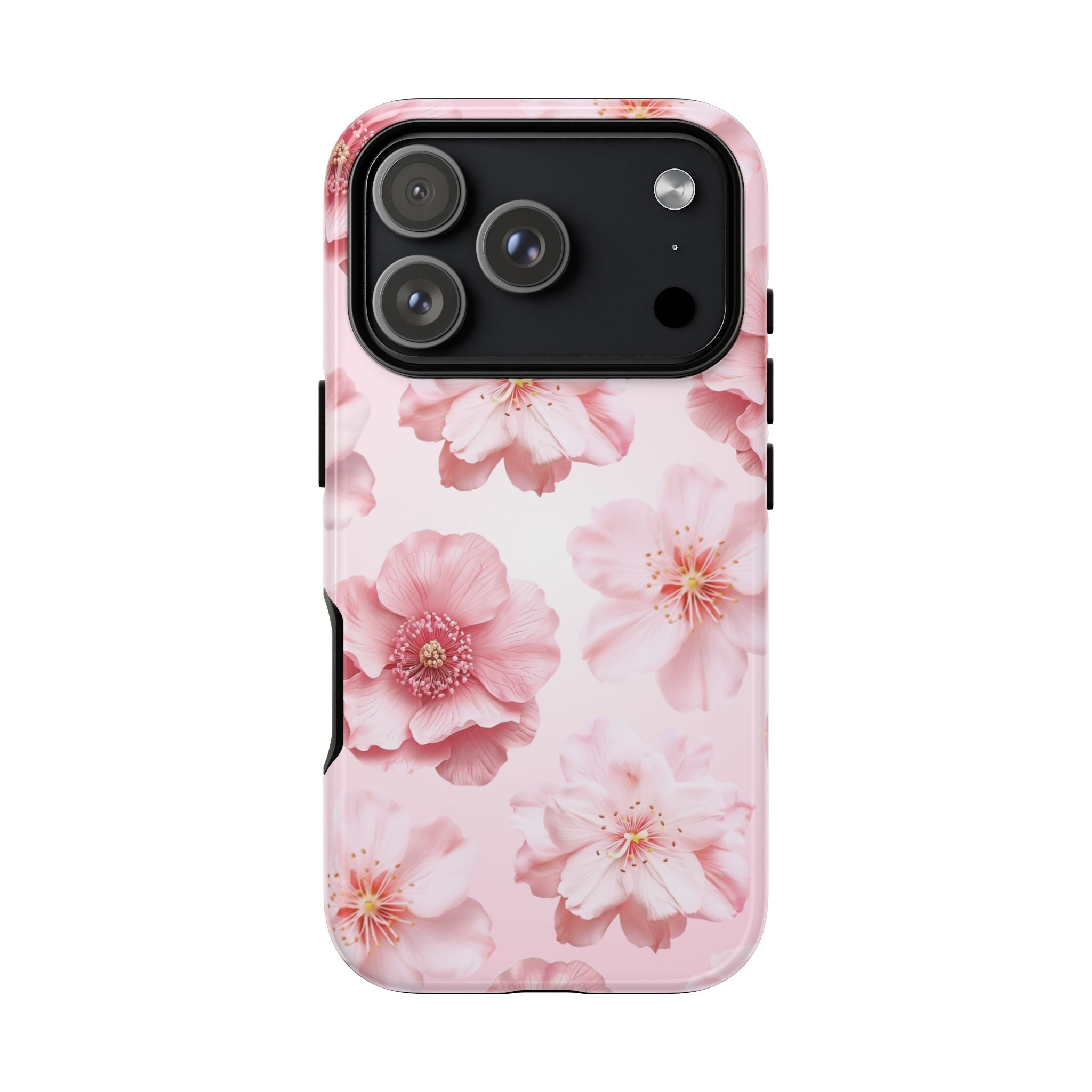 Pink Floral Tough Phone Case — Protective Sakura Blossom Design