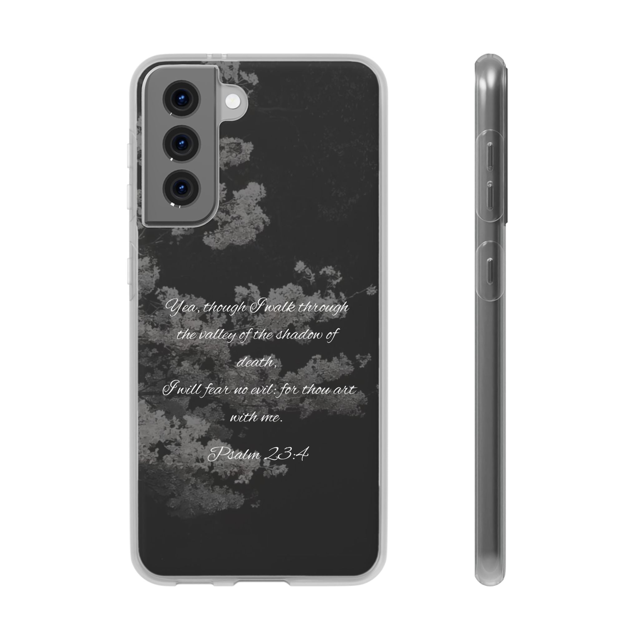 Phone Case — Psalm 23:4 Black Cloudy Faith Design