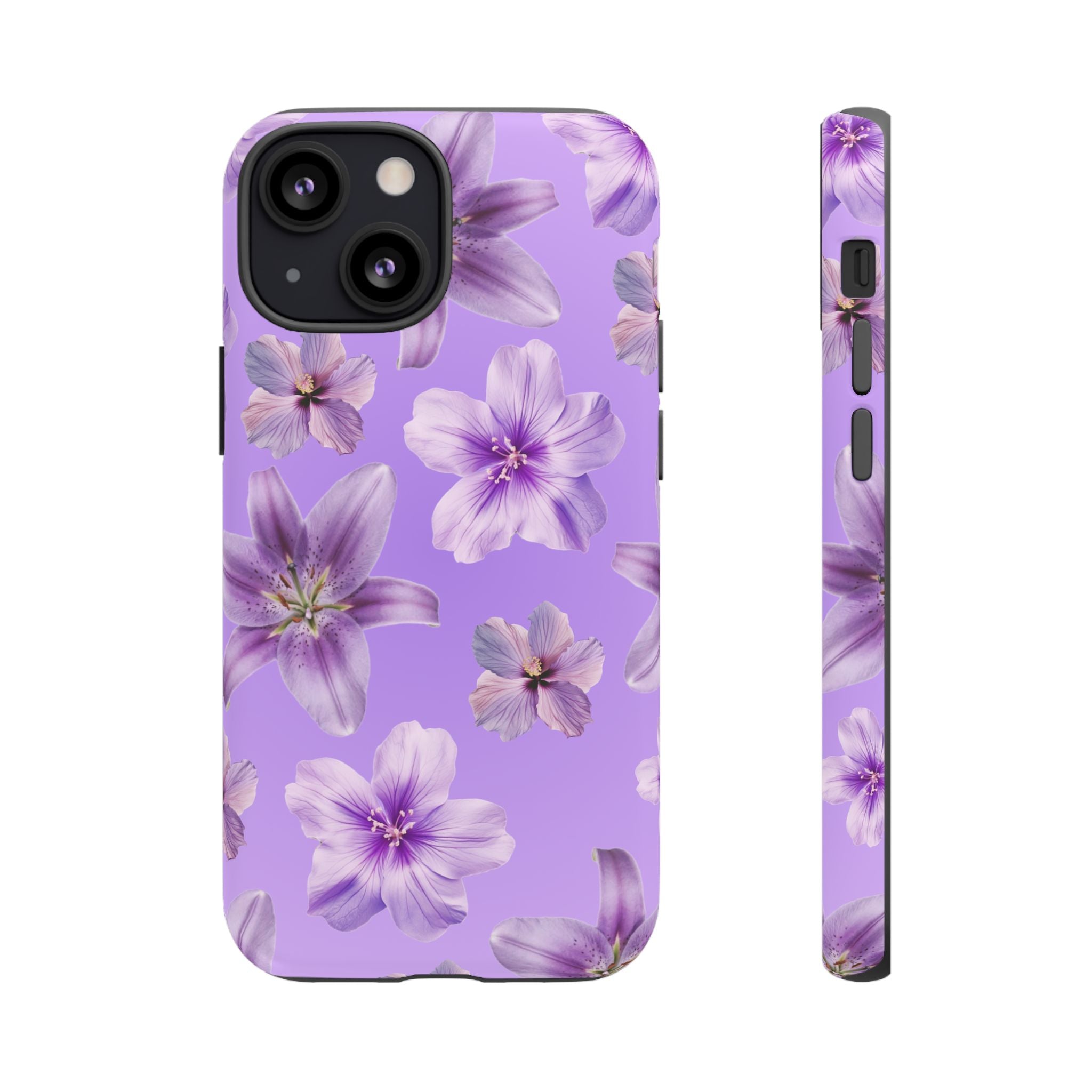 Floral Lavender Tough Phone Case – Purple Blossom Protective Cover