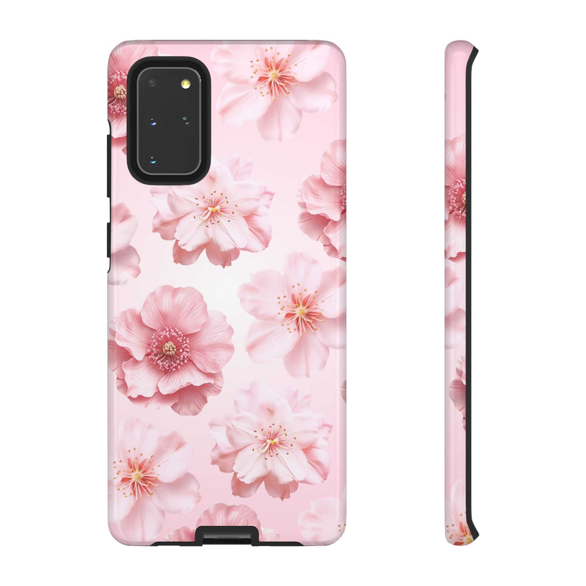 Pink Floral Tough Phone Case — Protective Sakura Blossom Design