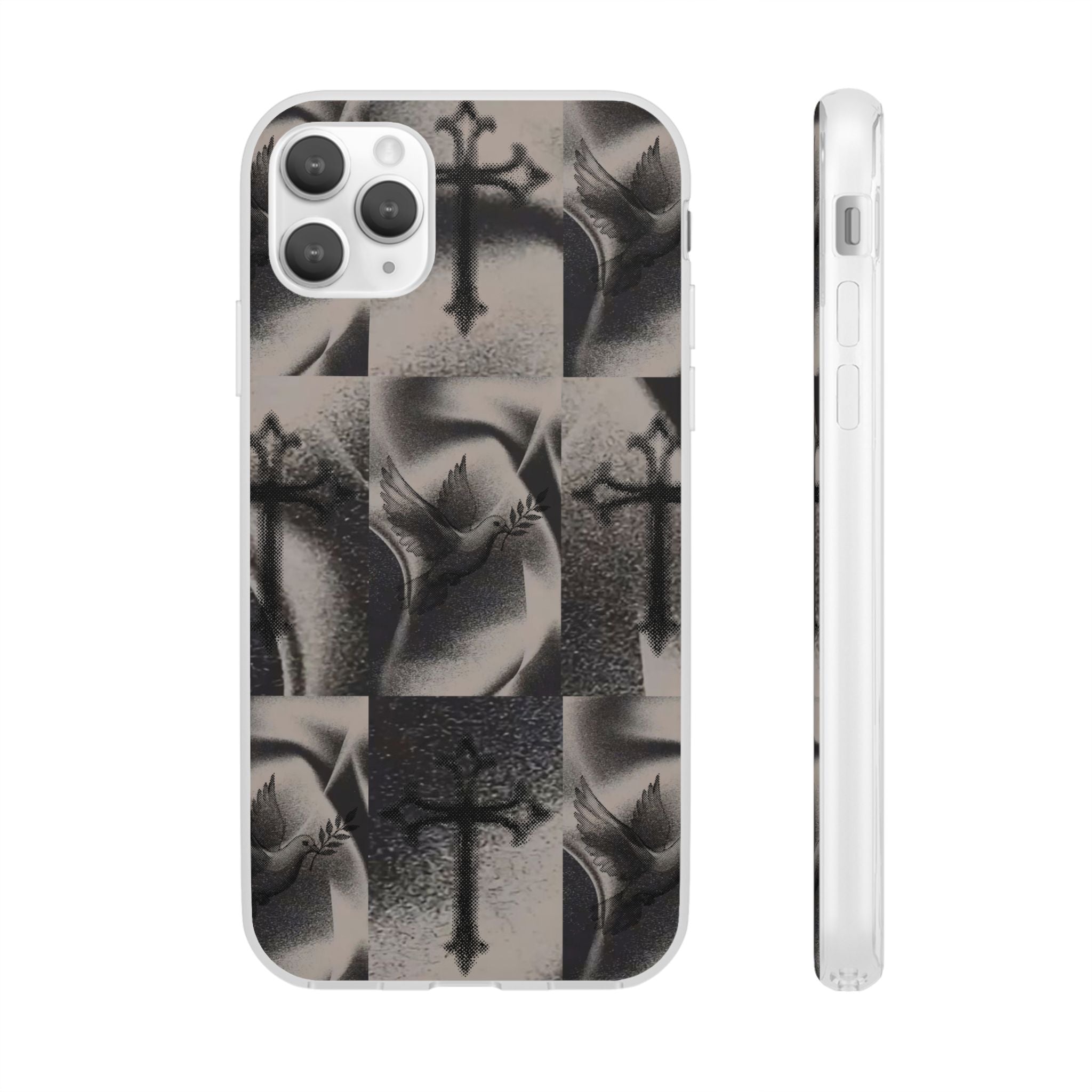Phone Case — Dove & Cross Checkerboard Design