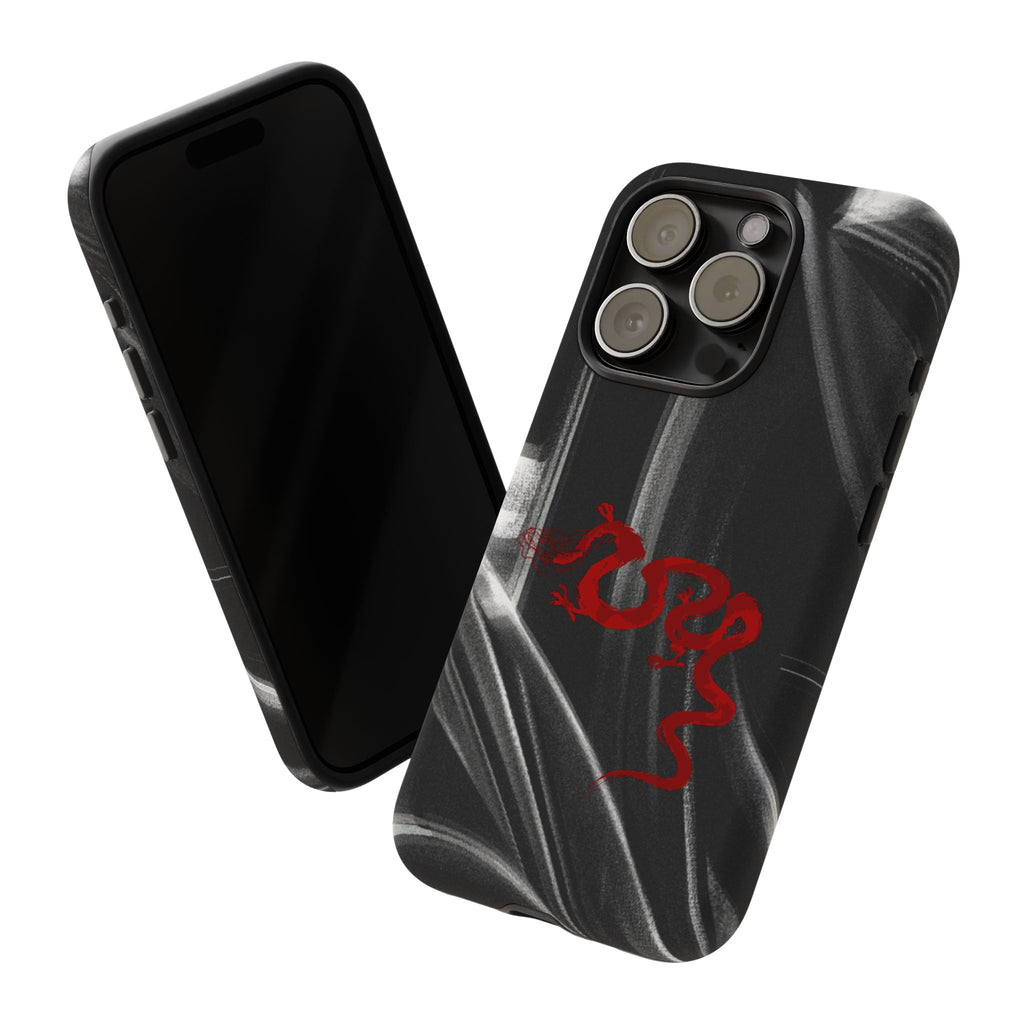 Phone Case — Black Abstract Smoke Design