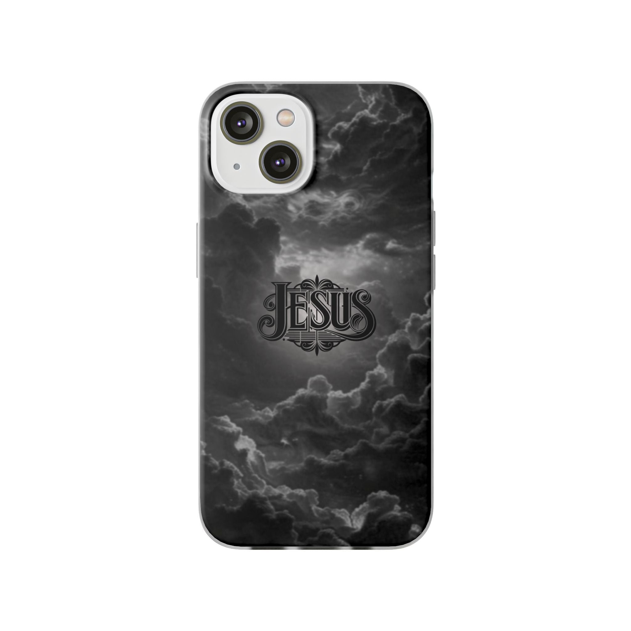 Jesus Cloud Phone Case — Faith-Inspired Flexi Case with 'Jesus' Script